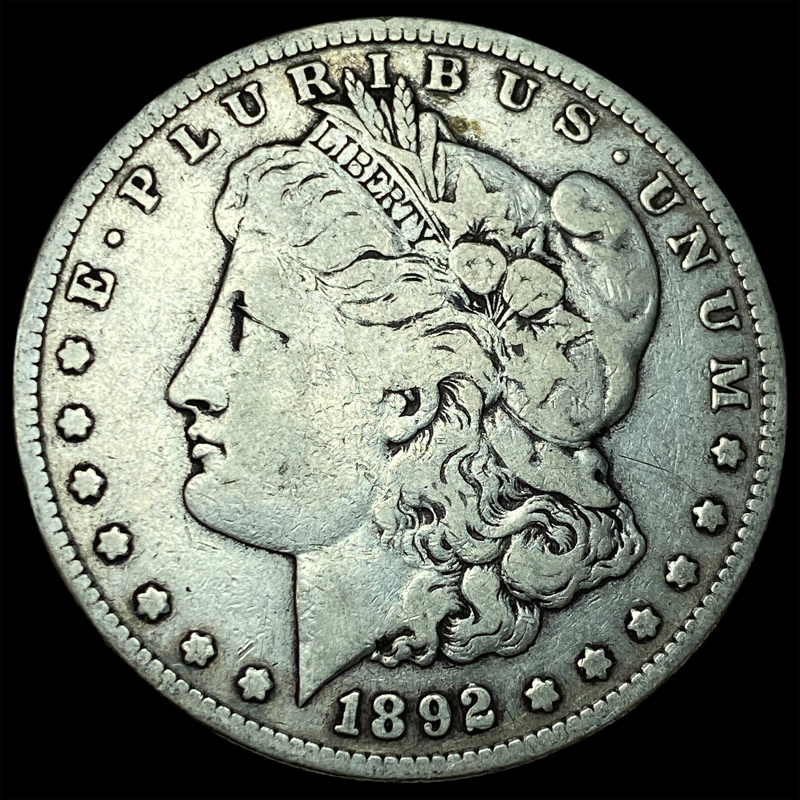 1892 Silver Morgan Dollar ABOUT UNCIRCULATED: 1892 Silver Morgan Dollar ABOUT UNCIRCULATED