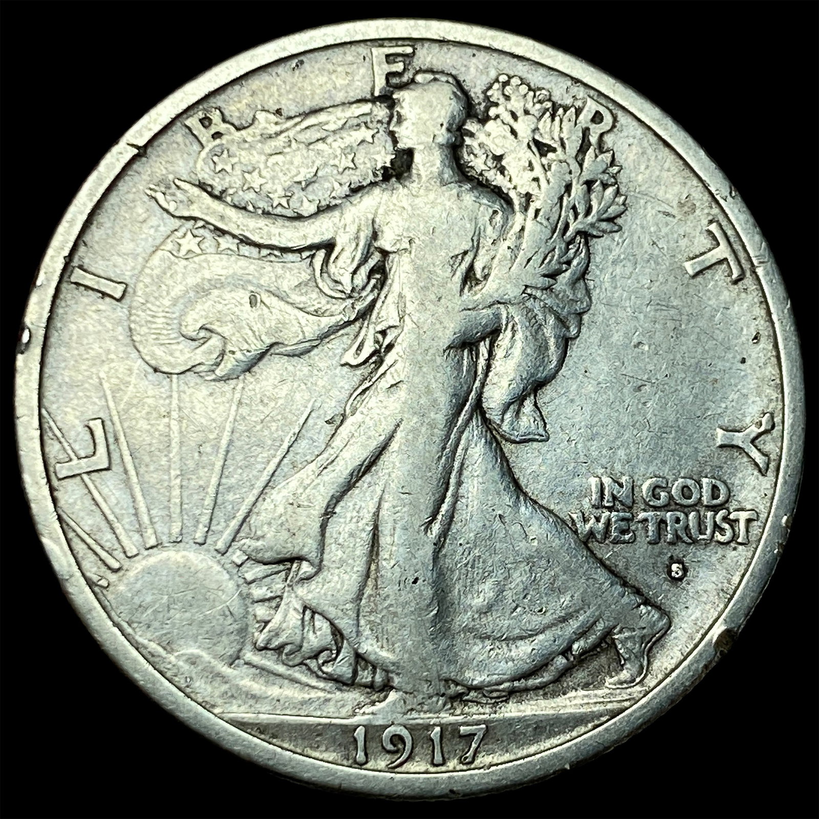 1917-S Silver Half Dollar NEARLY UNCIRCULATED (1 of 2)