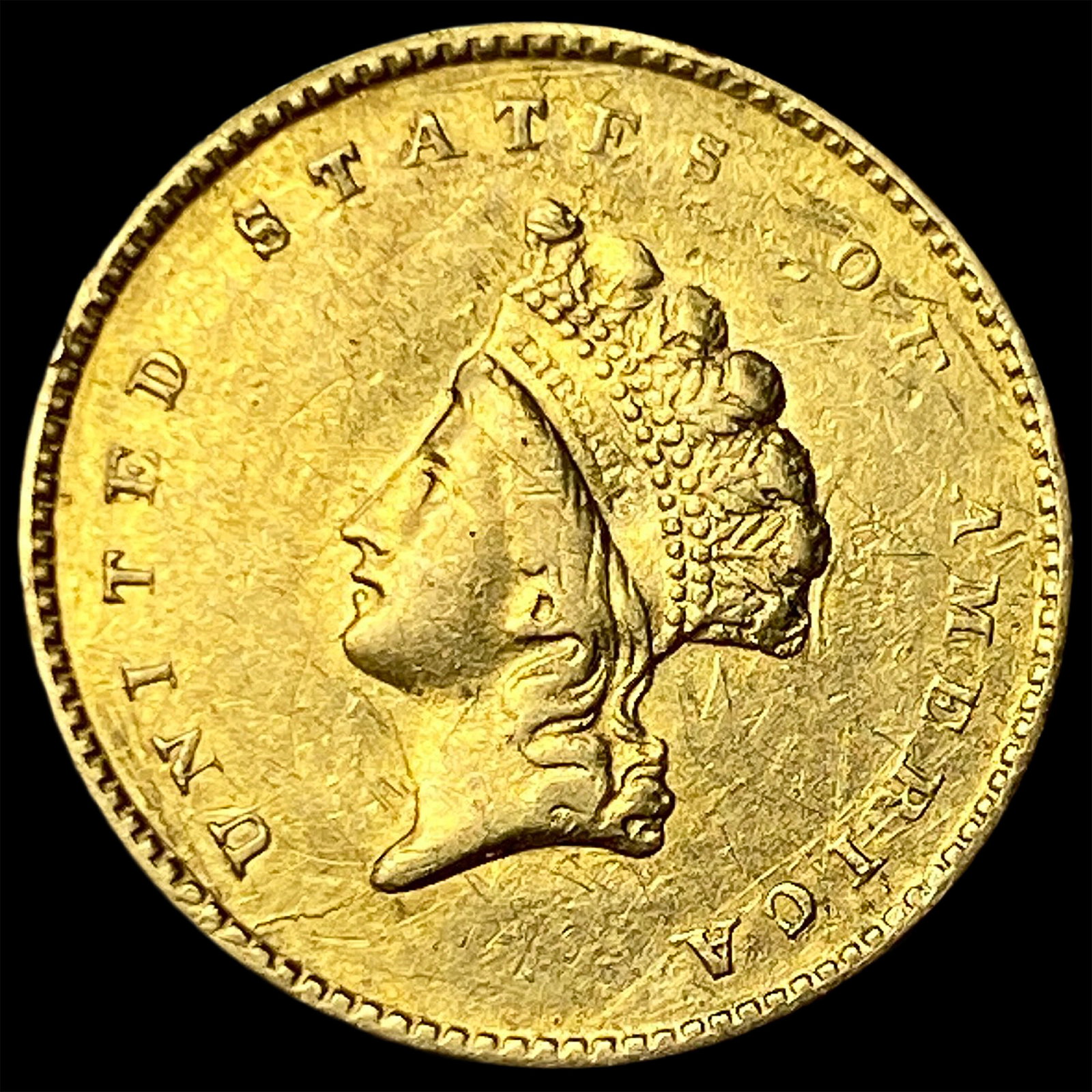 1855 Gold $1 Indian Princess Head Type 2 ABOUT UNCIRCULATED: 1855 Gold $1 Indian Princess Head Type 2 ABOUT UNCIRCULATED