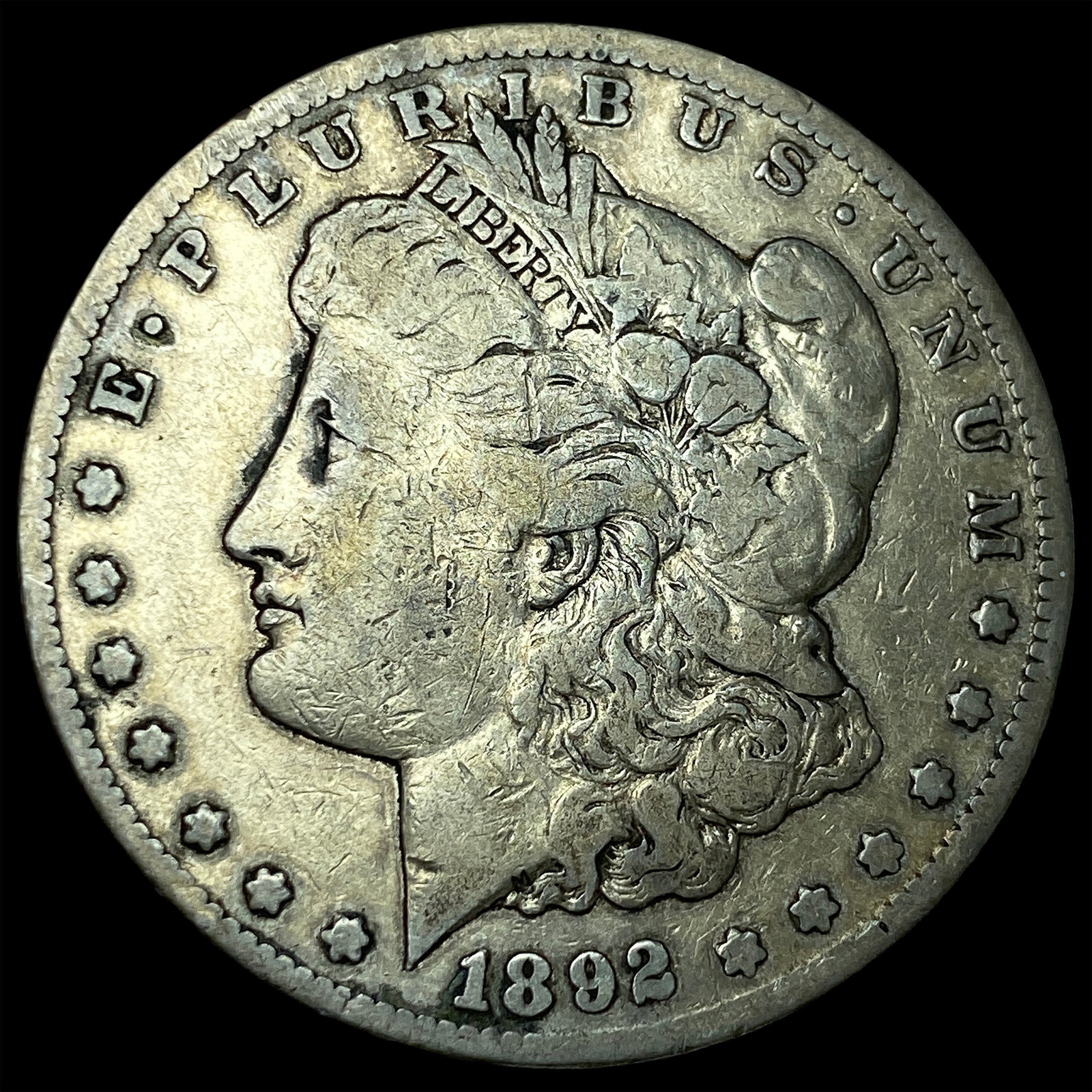 1892-S Silver Morgan Dollar ABOUT UNCIRCULATED (1 of 2)