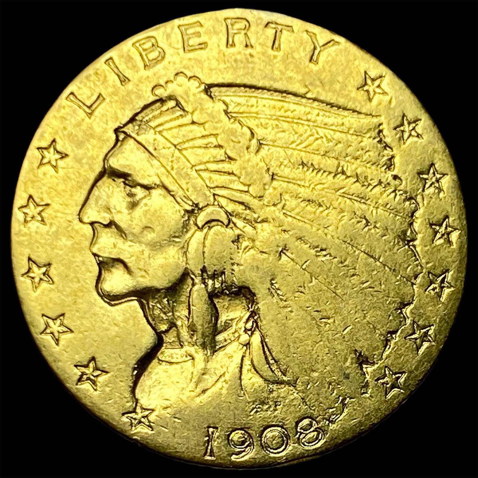 1908 Indian Head Gold $2.50 Quarter Eagle HIGH GRADE (1 of 2)