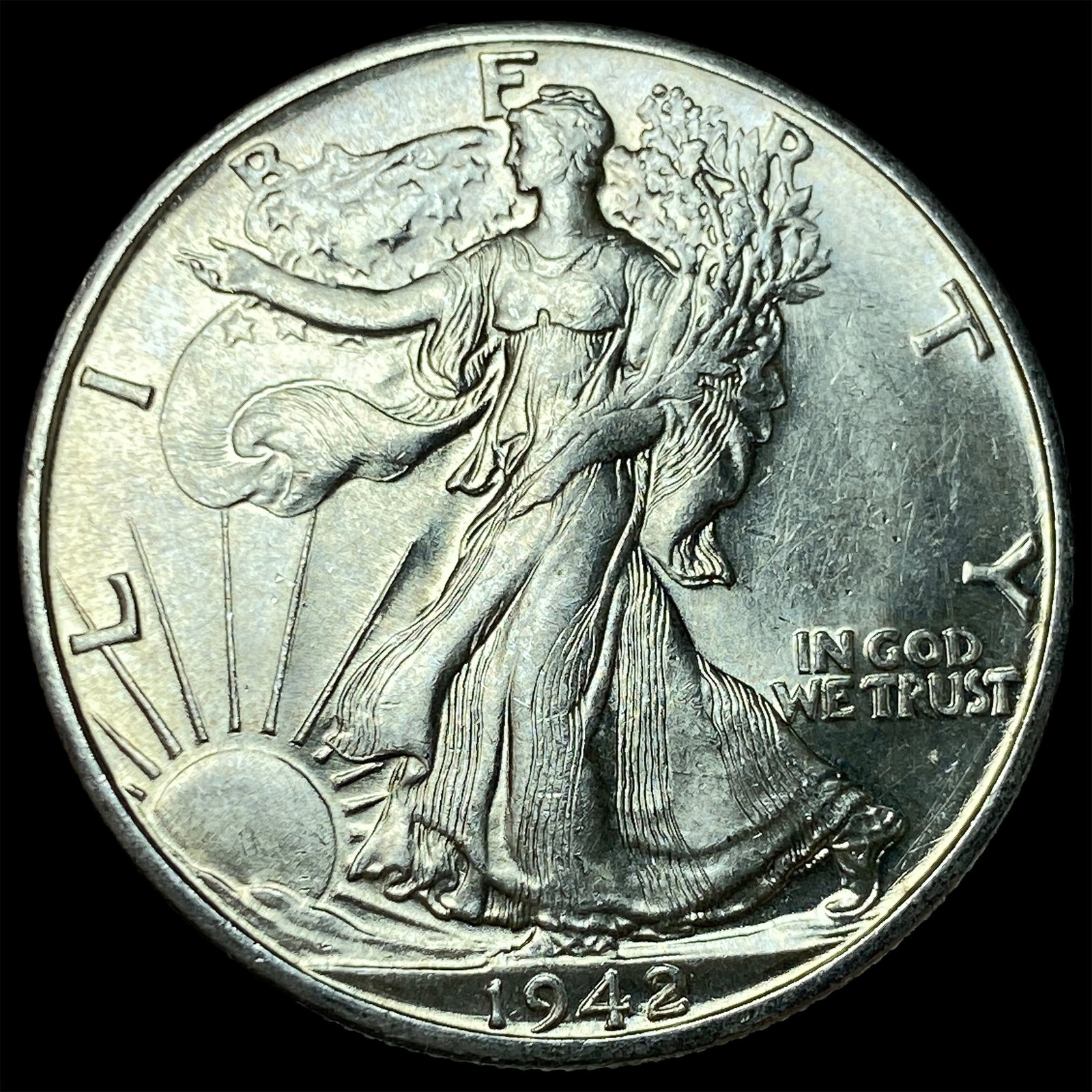 1942-D Silver Half Dollar Walking Liberty UNCIRCULATED: 1942-D Silver Half Dollar Walking Liberty UNCIRCULATED