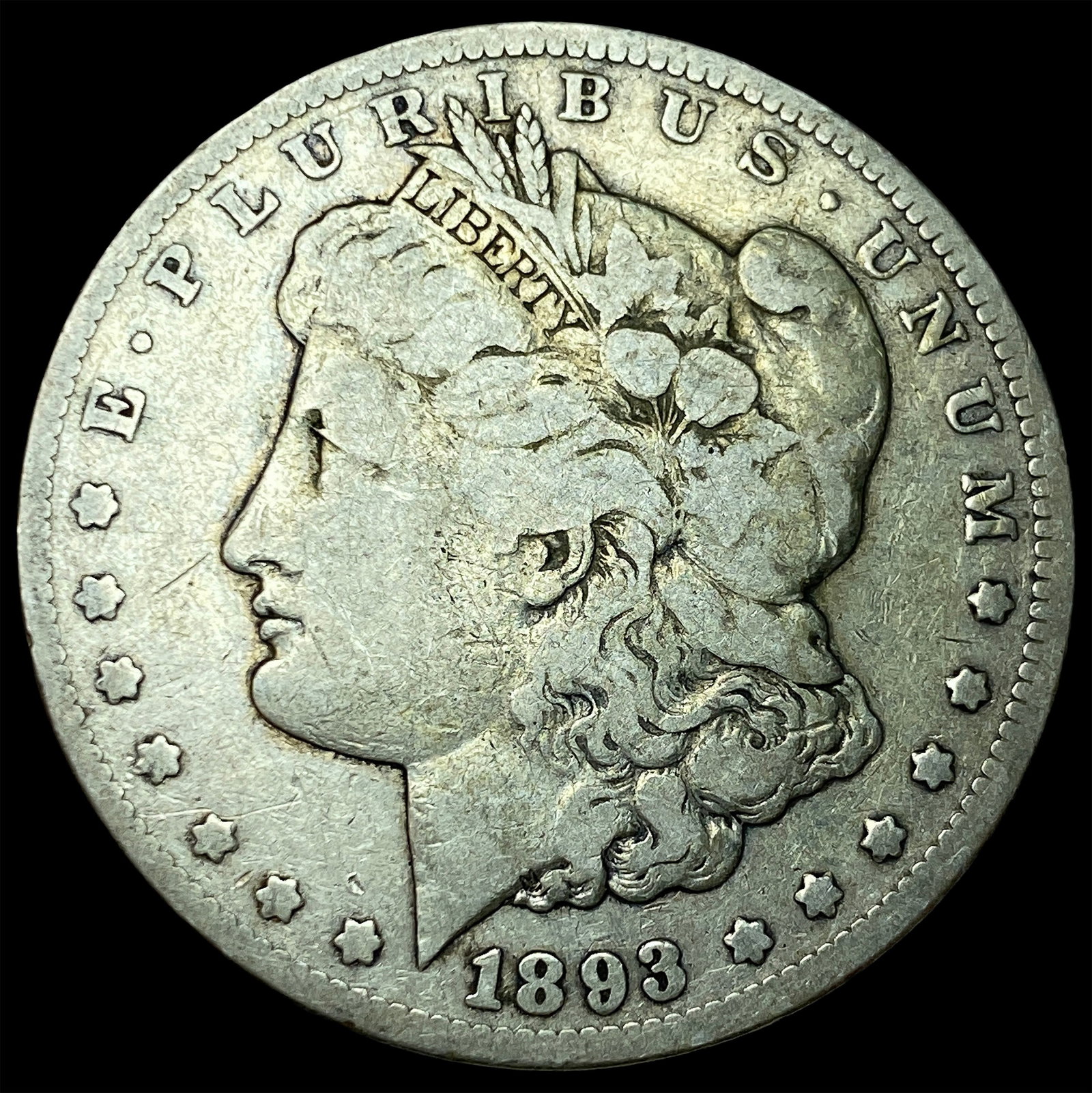 1893-CC Silver Morgan Dollar LIGHTLY CIRCULATED (1 of 2)