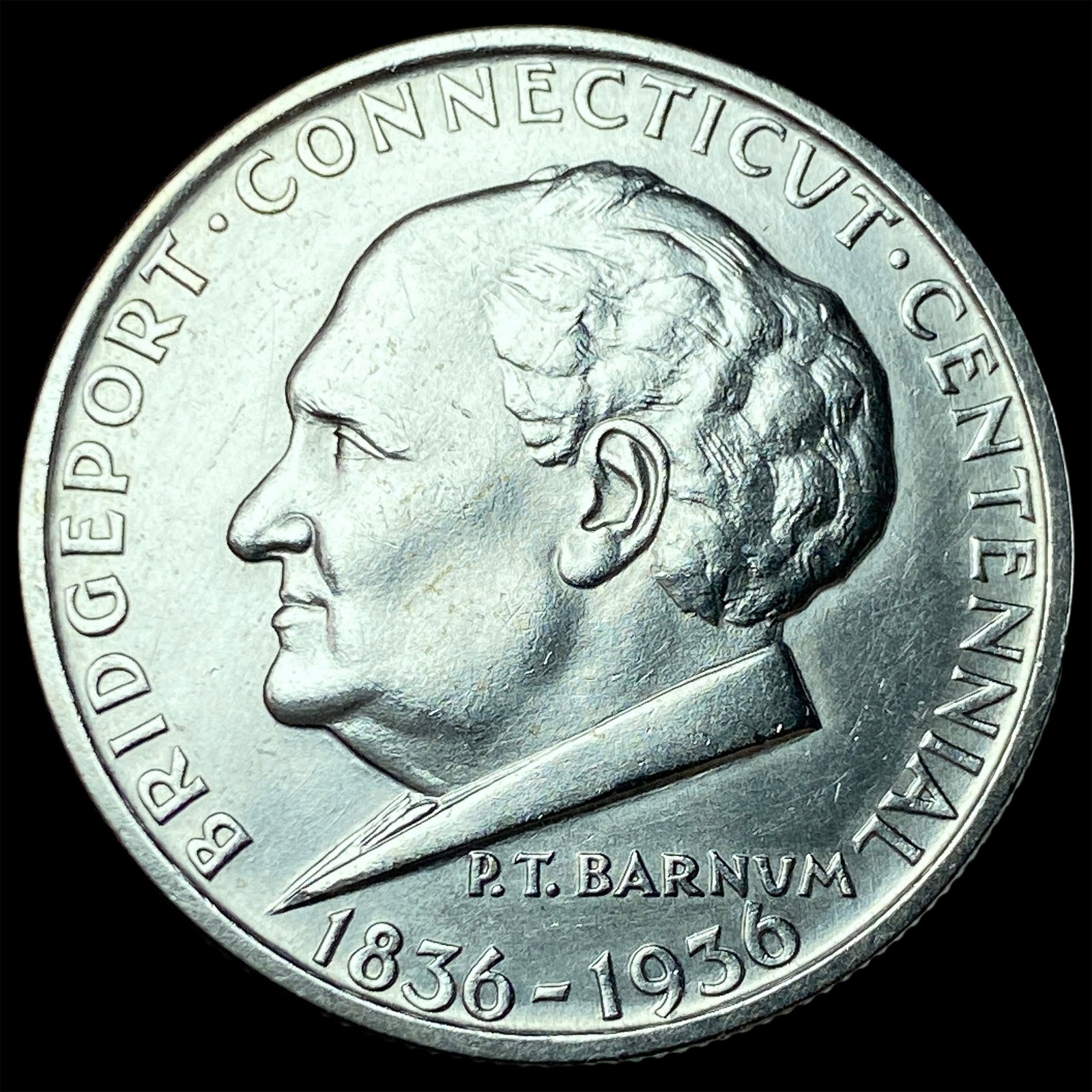 1936 Silver Bridgeport Centennial Half Dollar UNCIRCULATED (1 of 2)
