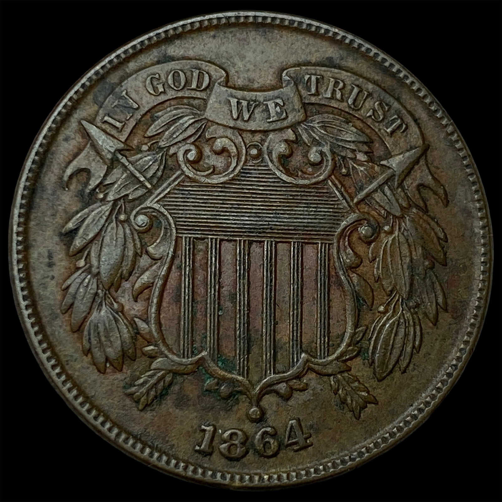 1864 Two-Cent Piece NEARLY UNCIRCULATED (1 of 2)