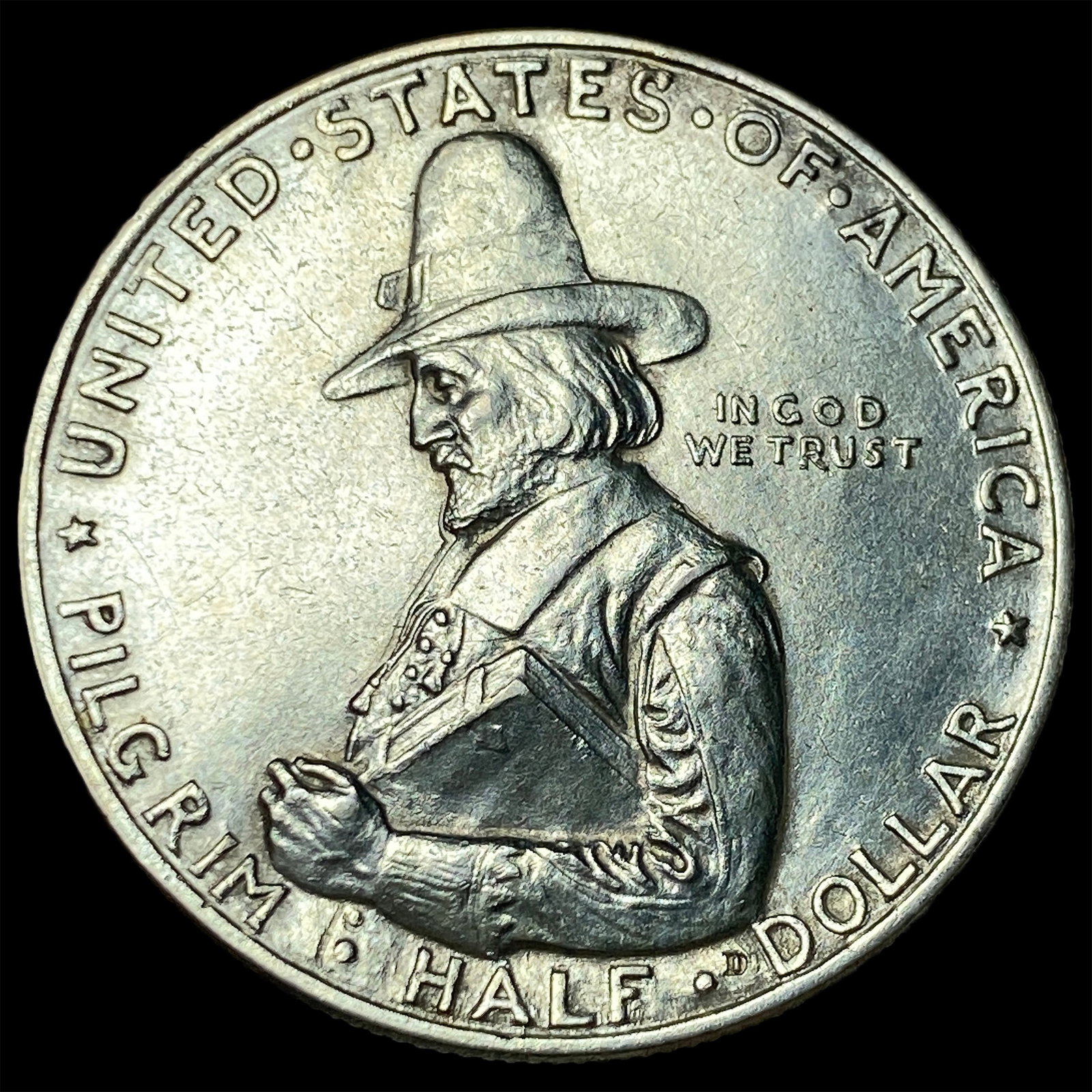1920-D Silver Pilgrim Half Dollar UNCIRCULATED (1 of 2)