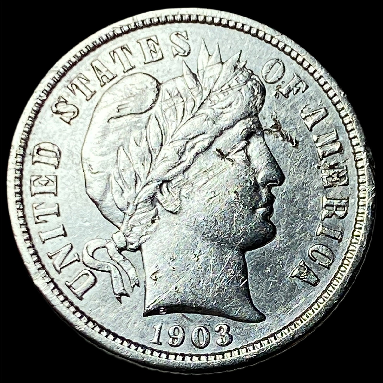 1903-O Silver Barber Dime CHOICE AU: 1903-O Silver Barber Dime CHOICE AU