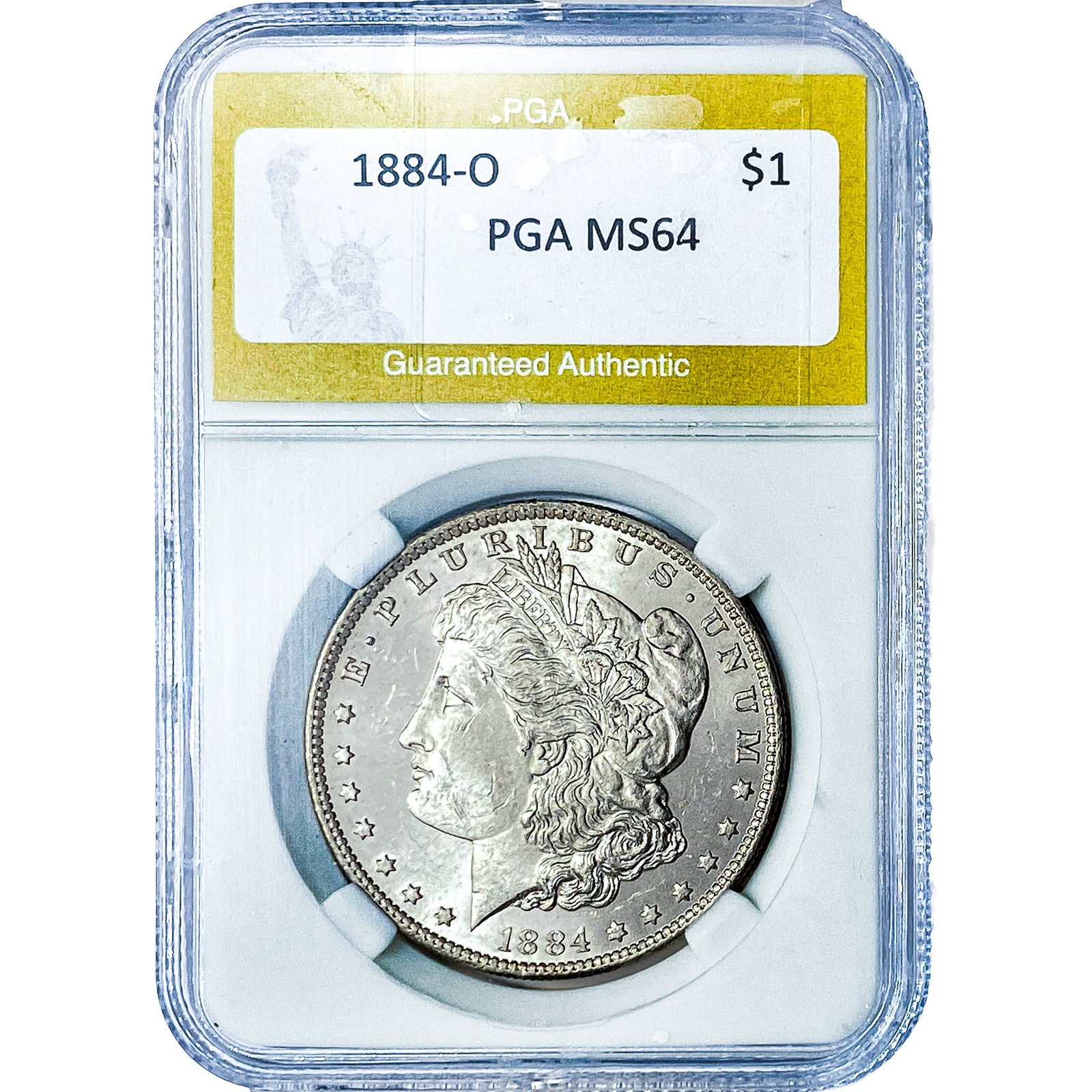 1884-O Morgan Silver Dollar PGA MS64: 1884-O Morgan Silver Dollar PGA MS64