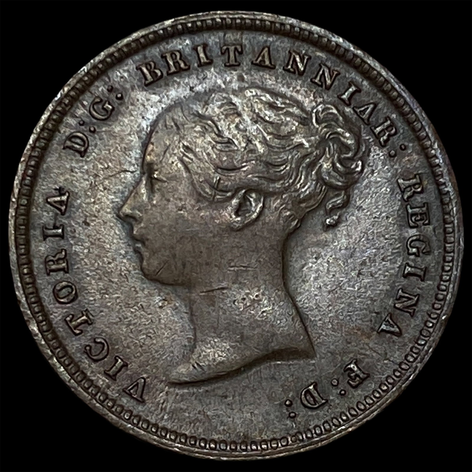 1843 Ceylon Copper 1/2 Farthing: 1843 Ceylon Copper 1/2 Farthing