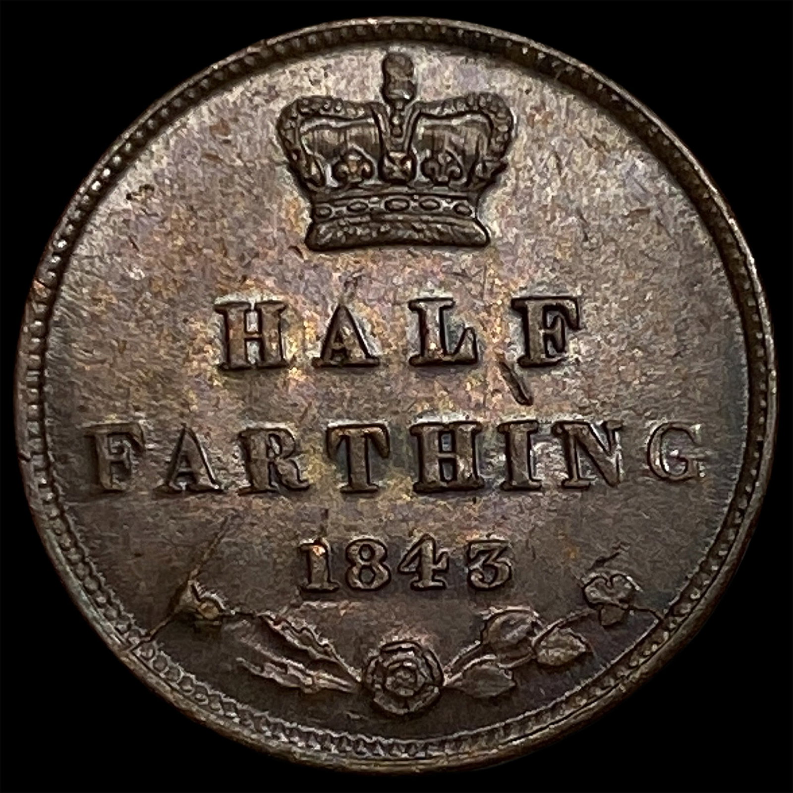 1843 Ceylon Copper 1/2 Farthing - 2