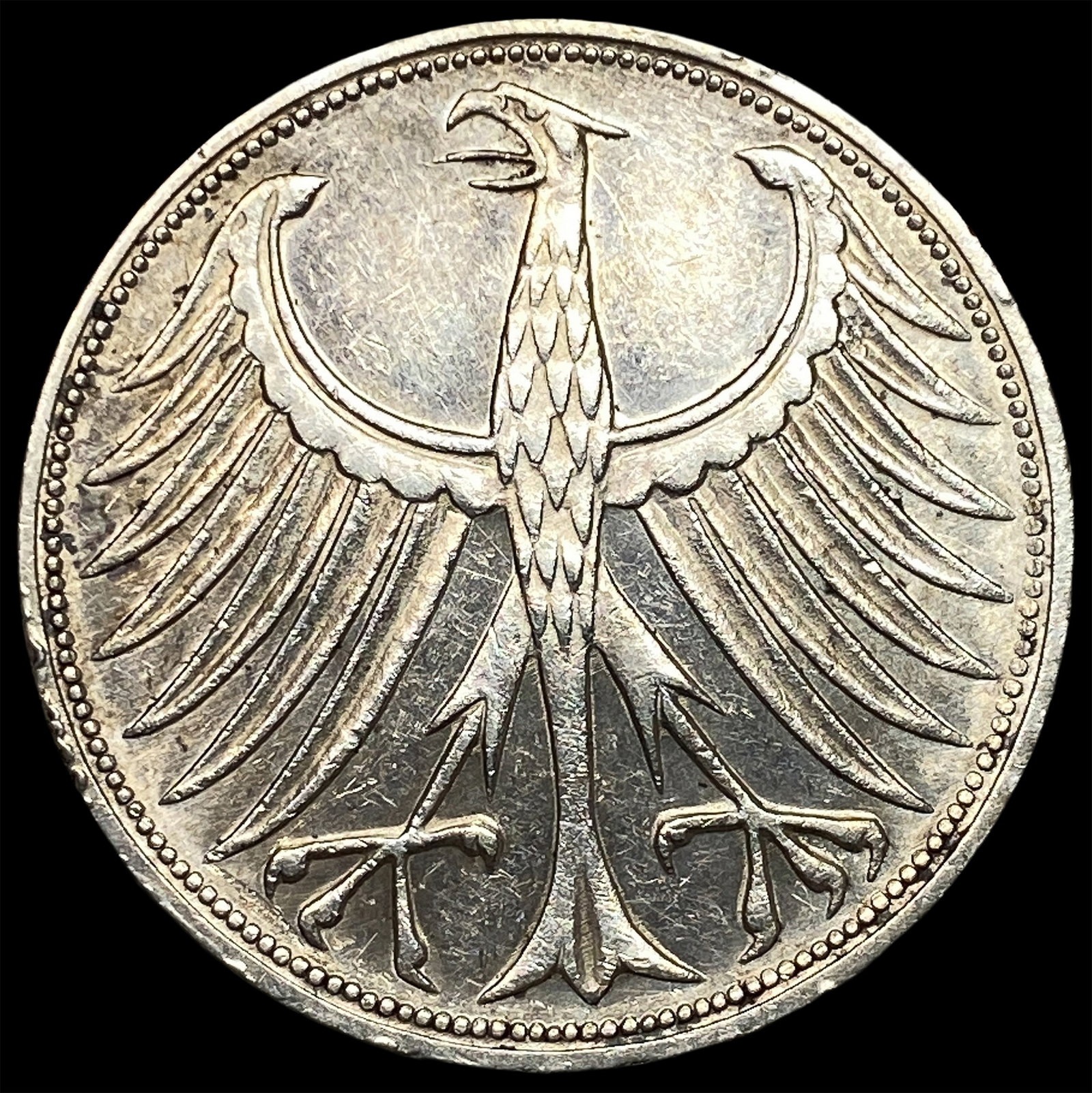 1966G Germany Federal Republic Silver 5 Mark: 1966G Germany Federal Republic Silver 5 Mark