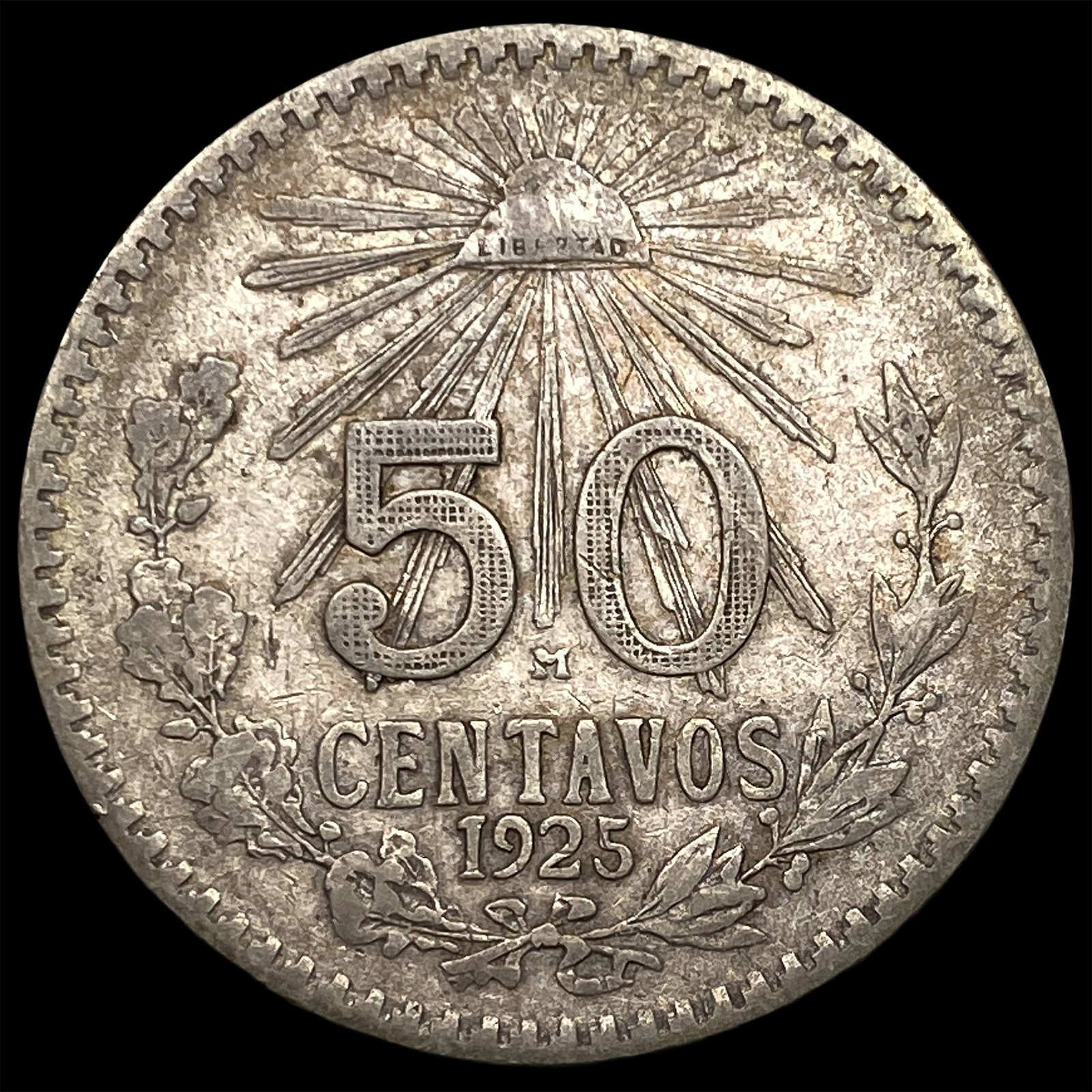 1925 Mexico Silver 50 Centavos - 2