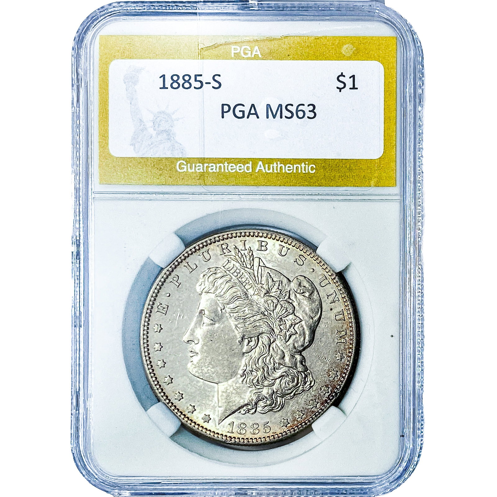 1885-S Morgan Silver Dollar PGA MS63 (1 of 2)