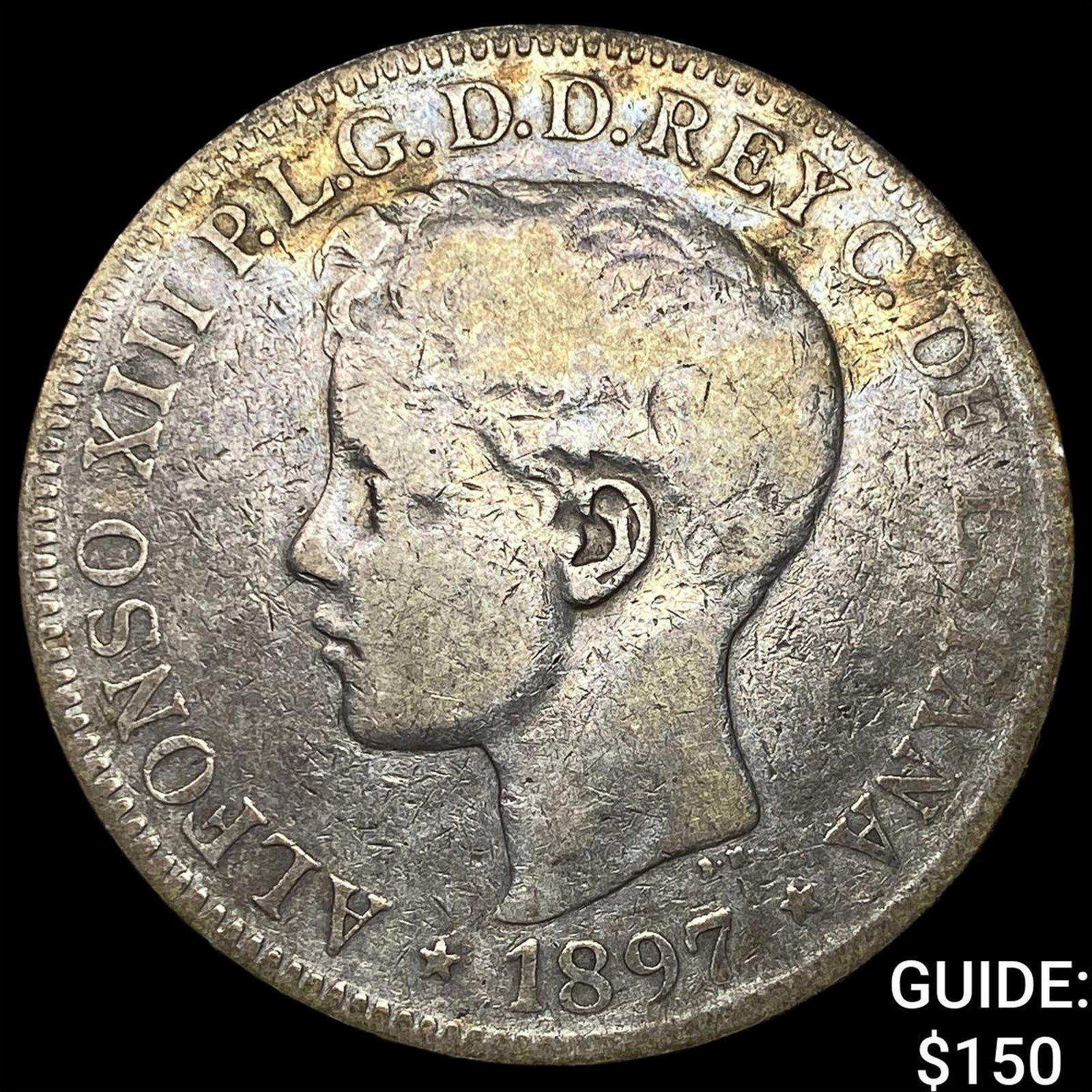 1897 Philippines SIlver 1 Peso: 1897 Philippines SIlver 1 Peso
