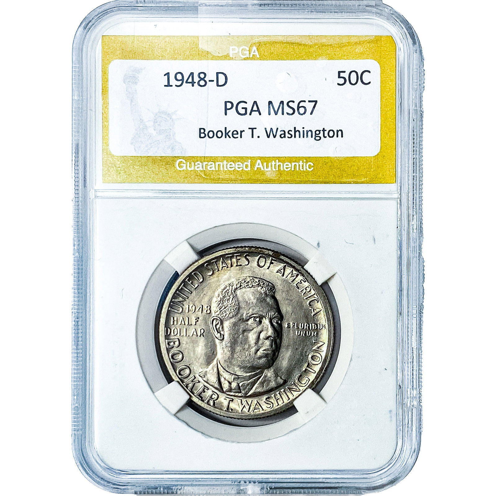 1948-D Booker T Half Dollar PGA MS67: 1948-D Booker T Half Dollar PGA MS67