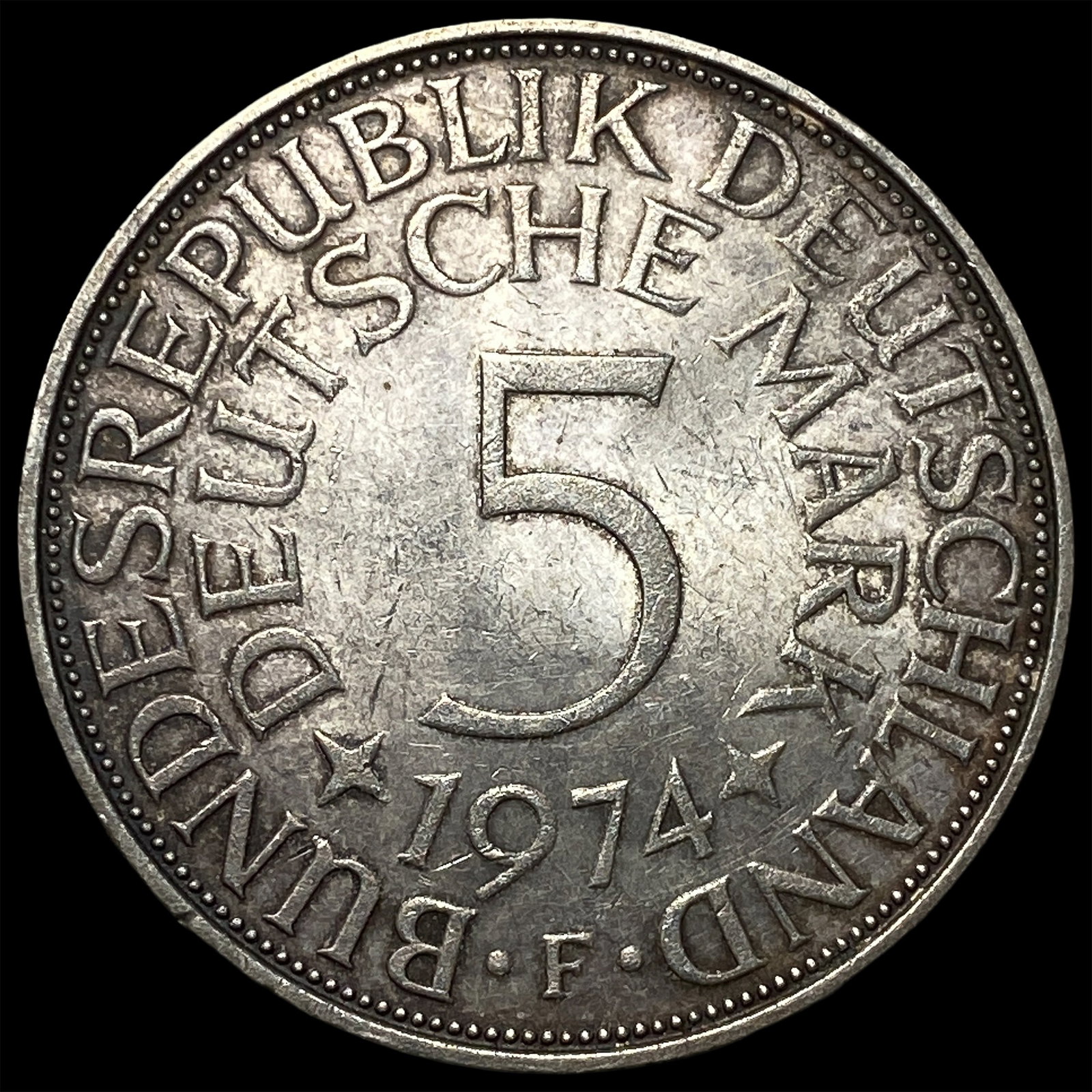 1974F Germany Silver 5 Mark - 2