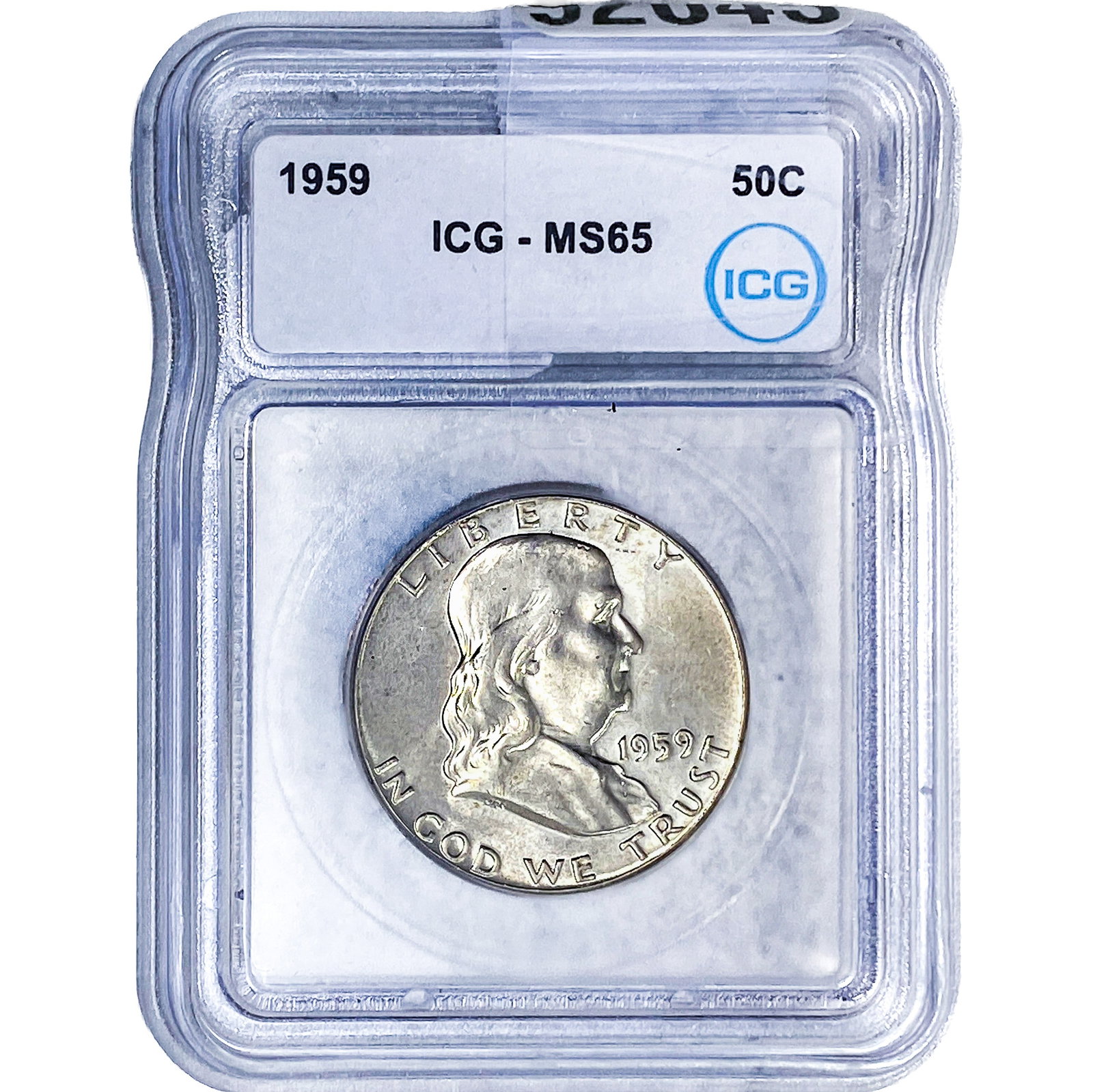 1959 Franklin Half Dollar ICG MS65: 1959 Franklin Half Dollar ICG MS65
