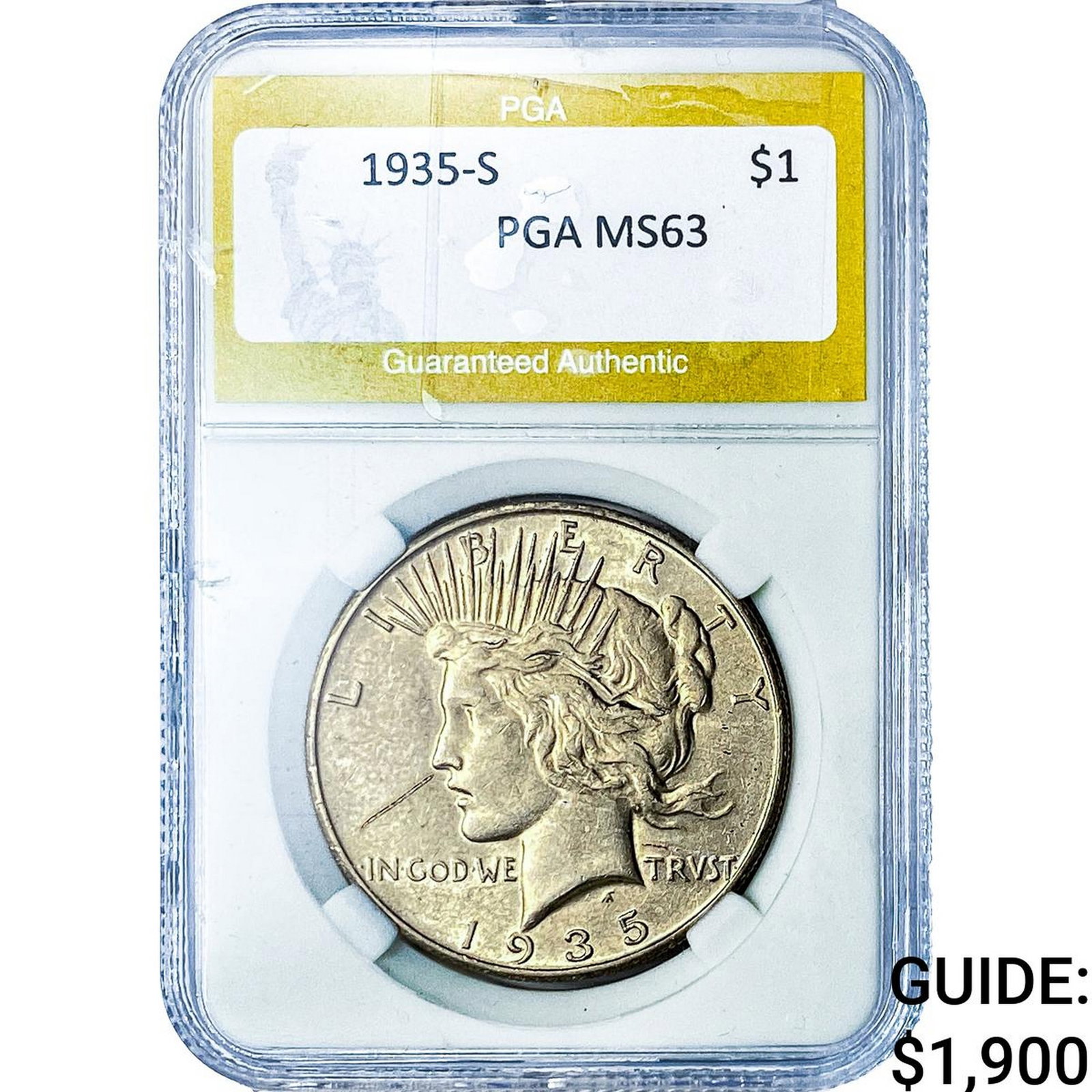 1935-S Silver Peace Dollar PGA MS63 (1 of 2)
