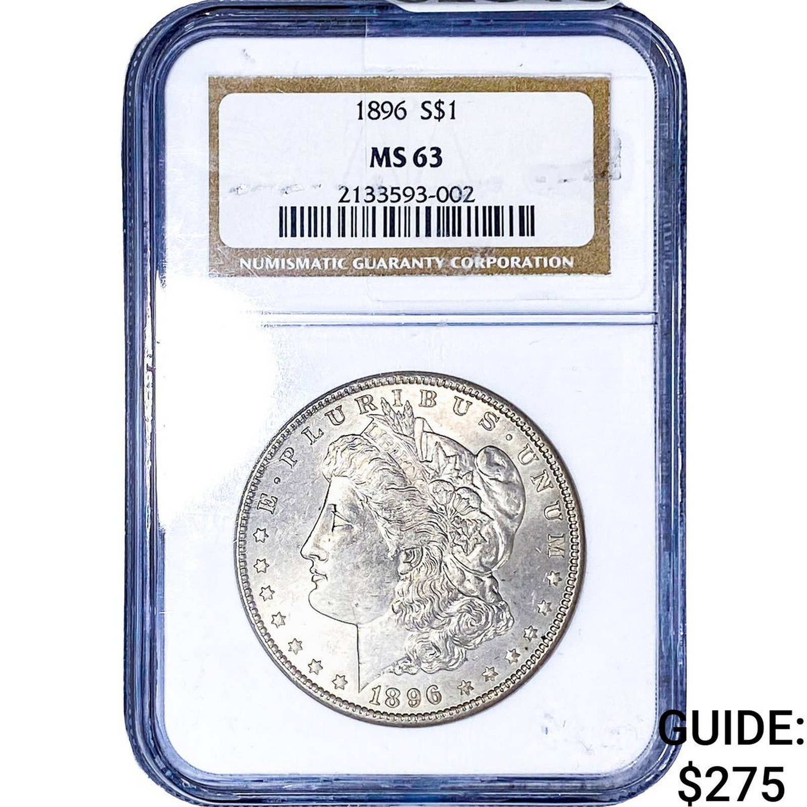 1896 Morgan Silver Dollar NGC MS63: 1896 Morgan Silver Dollar NGC MS63