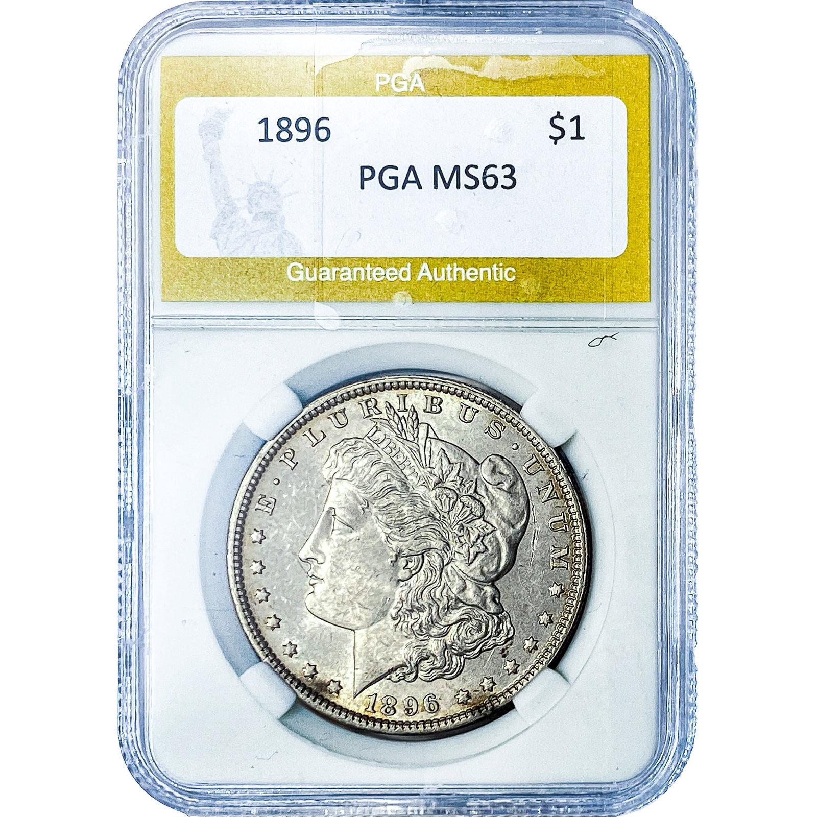 1896 Morgan Silver Dollar PGA MS63: 1896 Morgan Silver Dollar PGA MS63