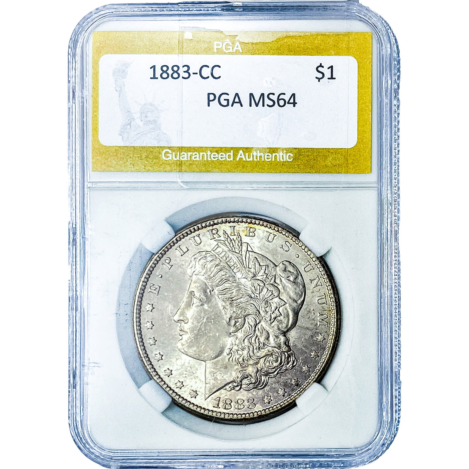 1883-CC Morgan Silver Dollar PGA MS64: 1883-CC Morgan Silver Dollar PGA MS64