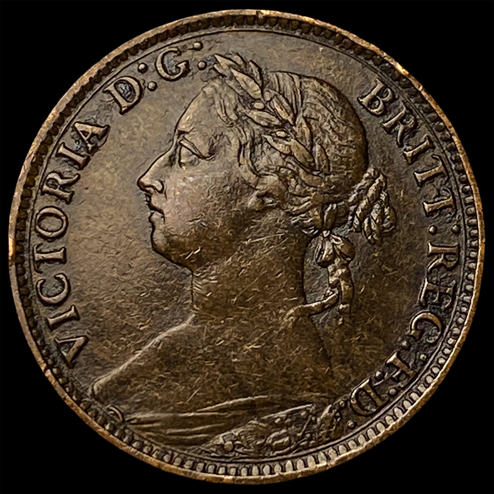 1884 Great Britain Bronze Farthing: 1884 Great Britain Bronze Farthing