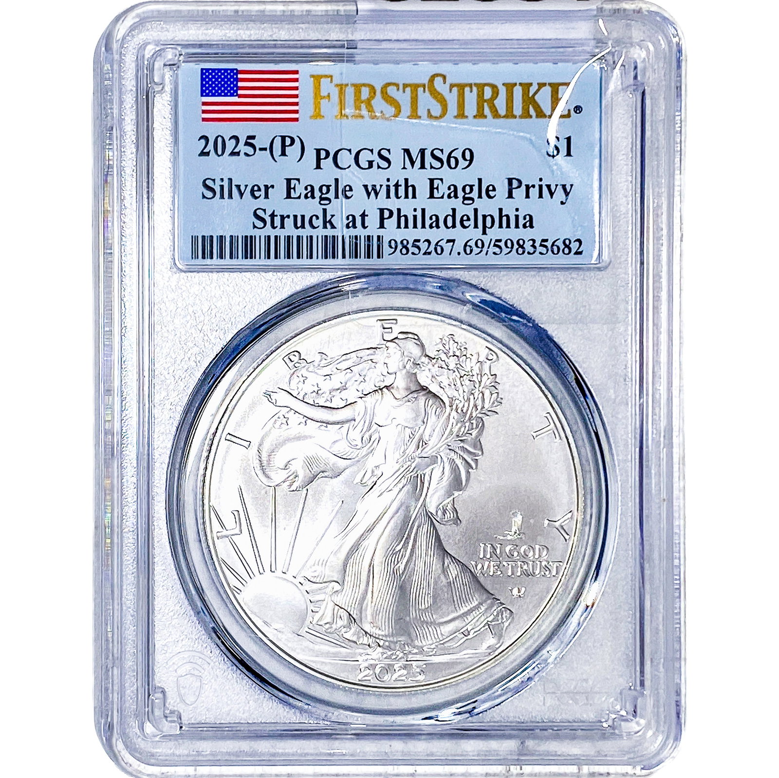 2025 Silver Eagle PCGS MS69 (1 of 2)