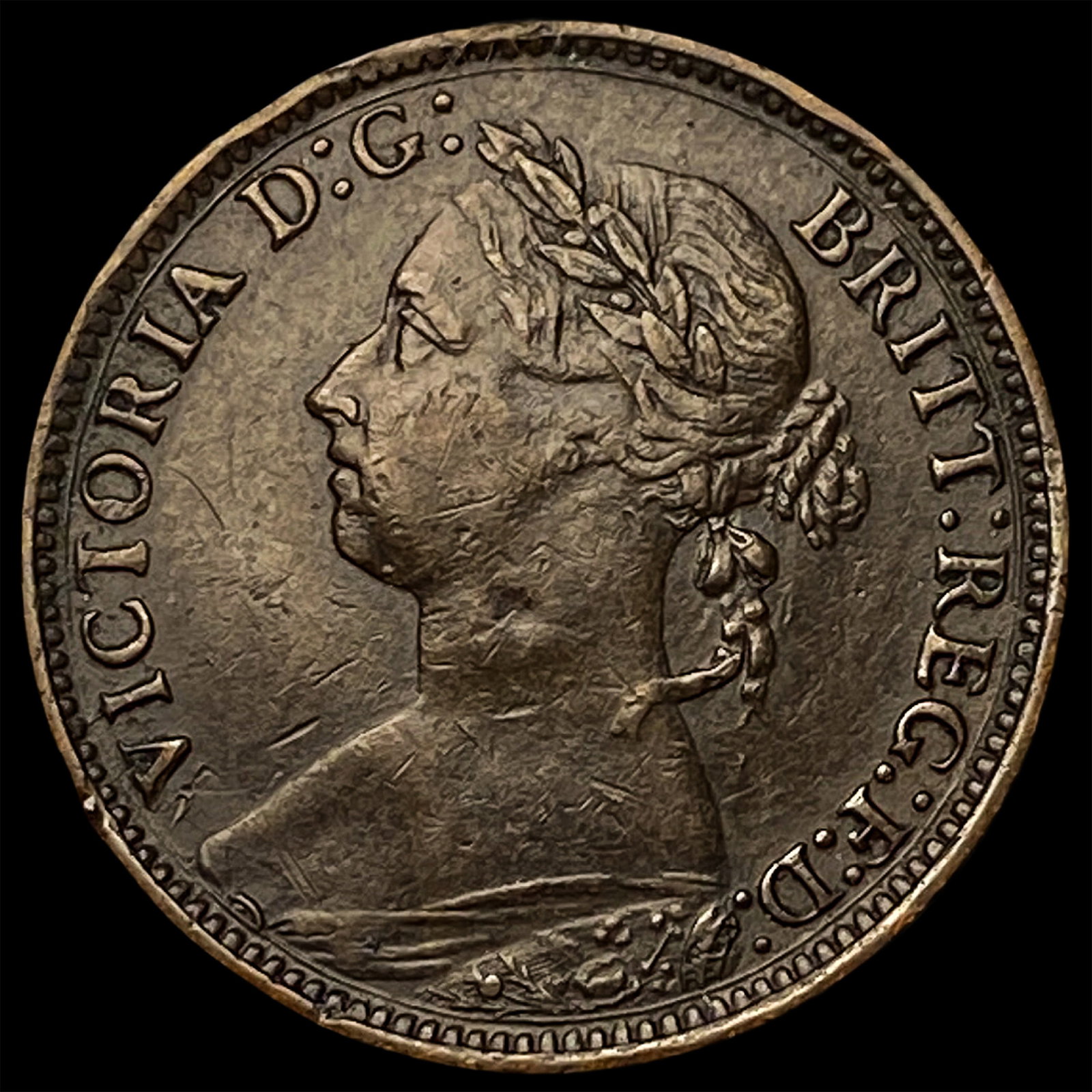 1883 Great Britain Bronze Farthing: 1883 Great Britain Bronze Farthing