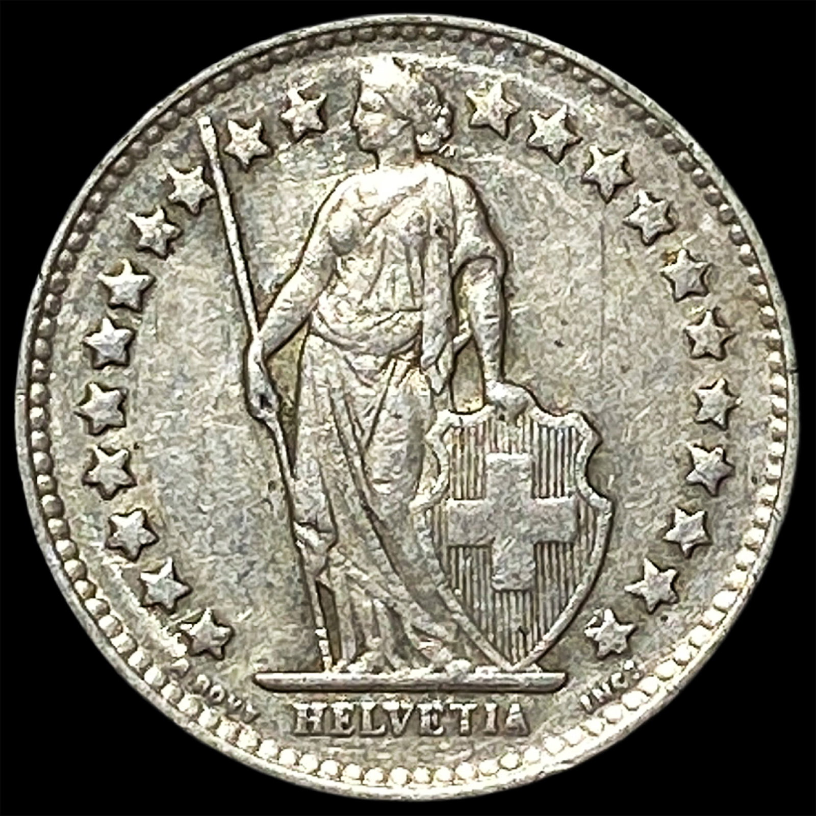 1944 Switzerland Silver 1/2 Franc: 1944 Switzerland Silver 1/2 Franc