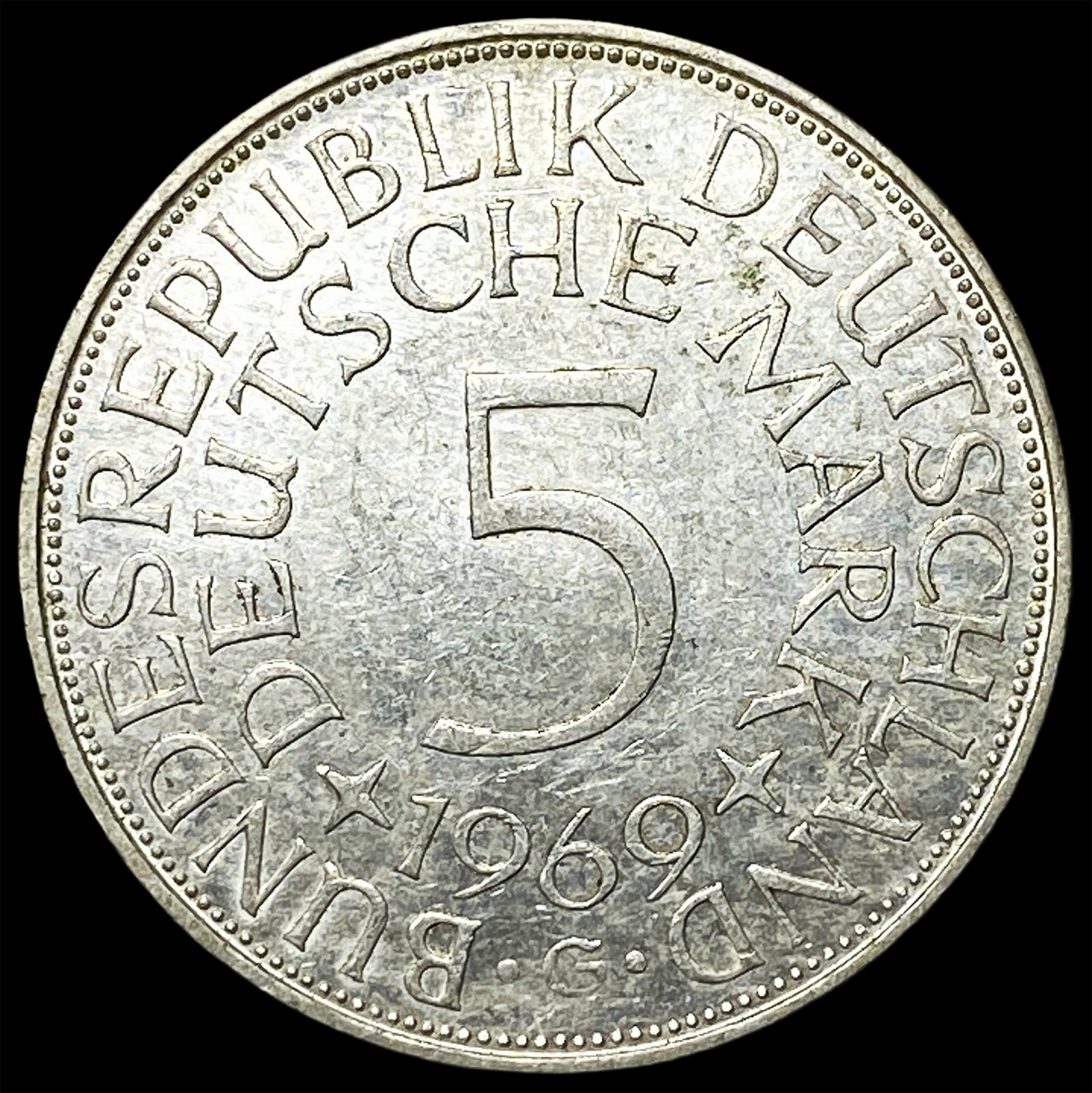 1969G Germany Silver 5 Mark - 2