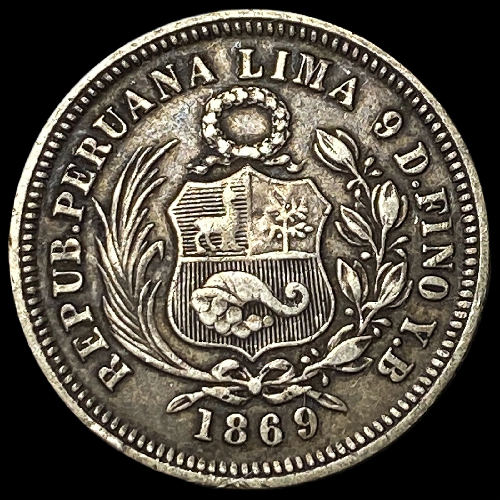 1869 Peru Silver 1/5 Sol - 2