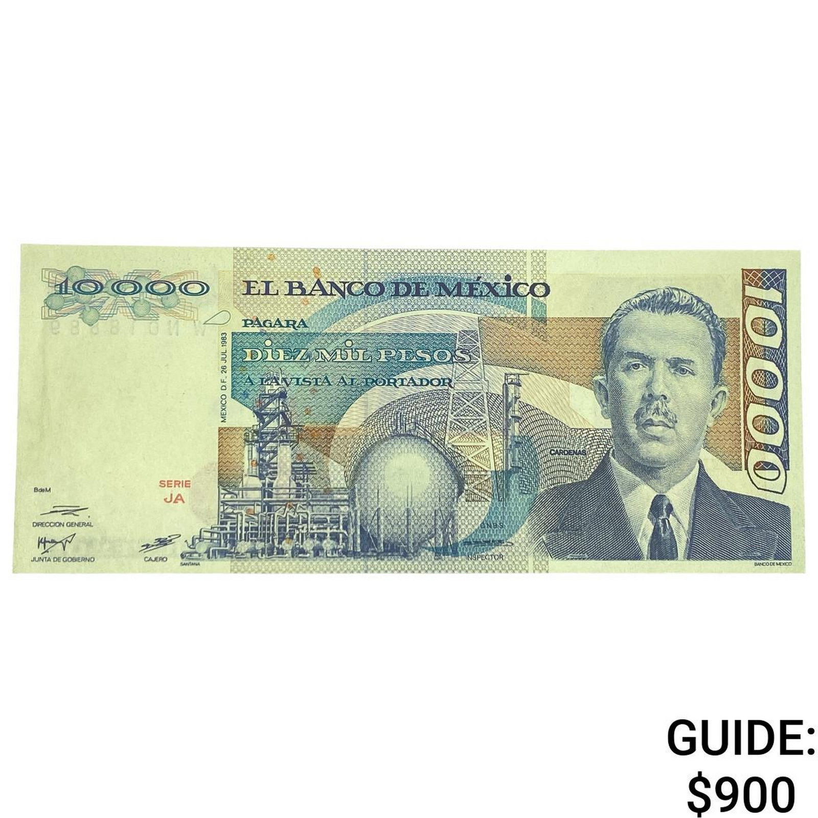 1983 Bank of Mexico 10,000 Pesos: 1983 Bank of Mexico 10,000 Pesos