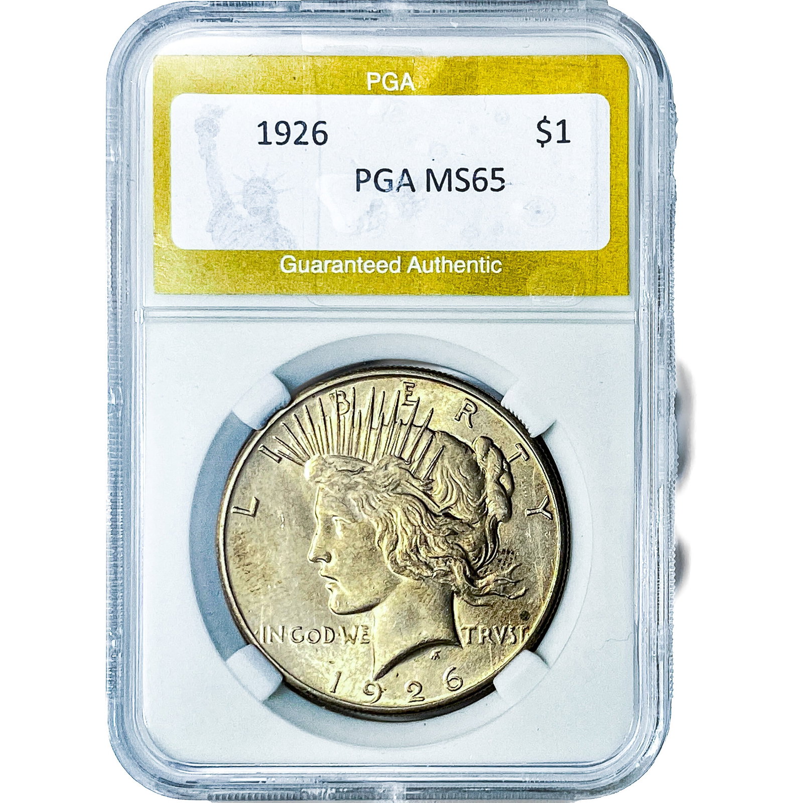 1926 Silver Peace Dollar PGA MS65: 1926 Silver Peace Dollar PGA MS65
