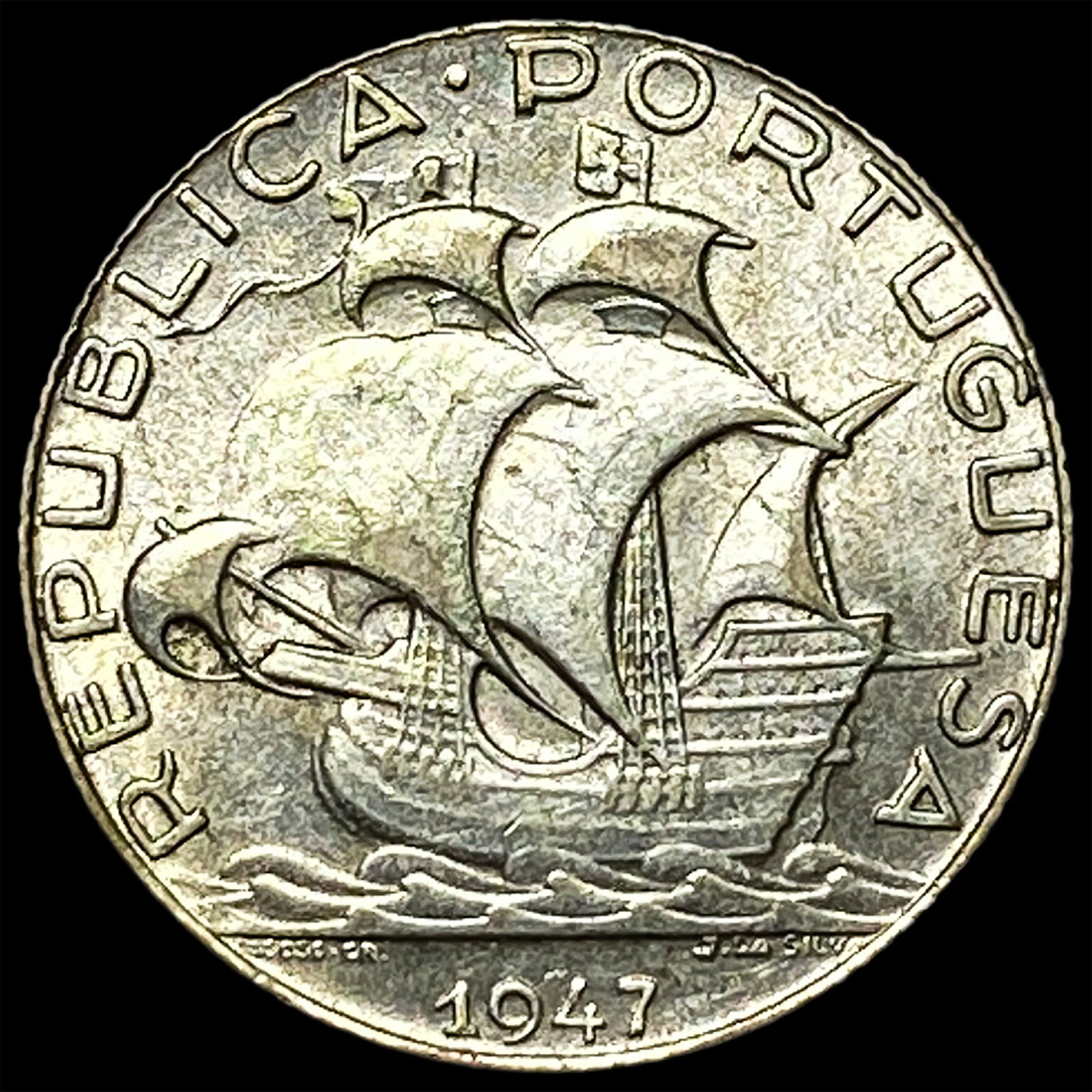 1947 Portugal Silver 2 1/2 Escudos: 1947 Portugal Silver 2 1/2 Escudos