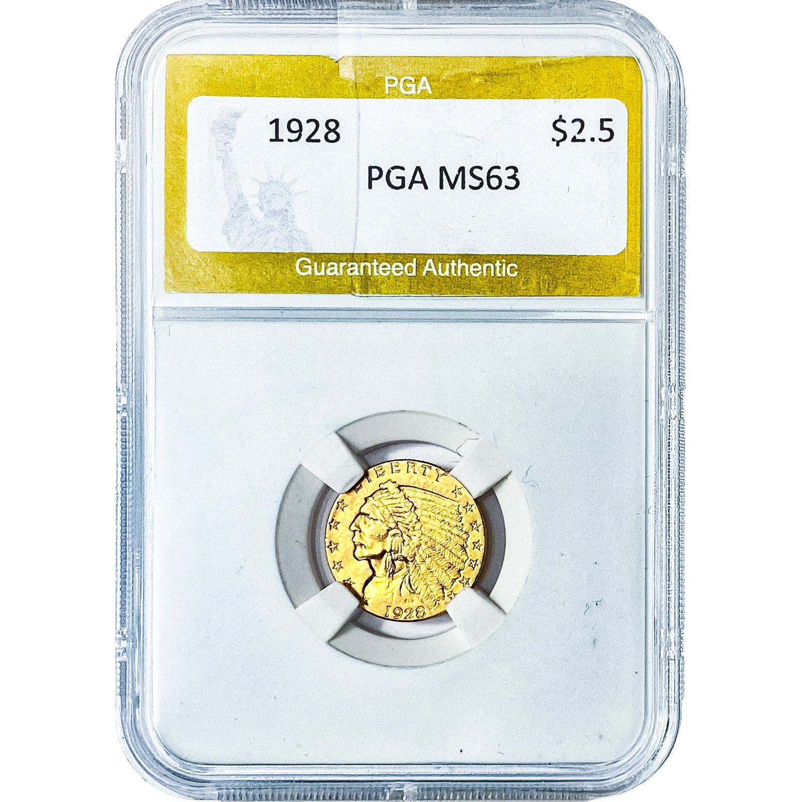 1928 $2.50 Gold Quarter Eagle PGA MS63: 1928 $2.50 Gold Quarter Eagle PGA MS63