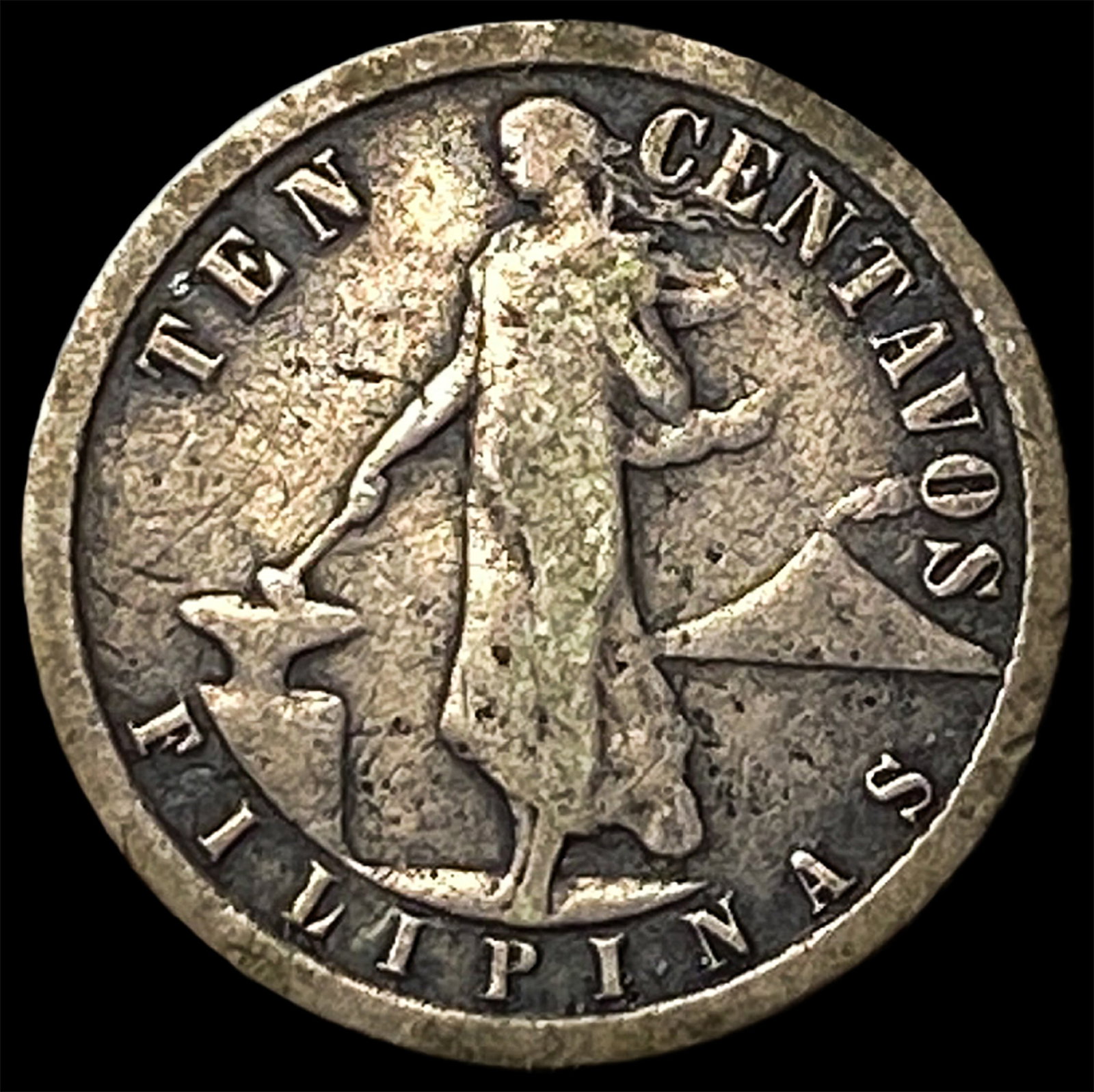 1918 Philippines Silver 10 Centvaos: 1918 Philippines Silver 10 Centvaos