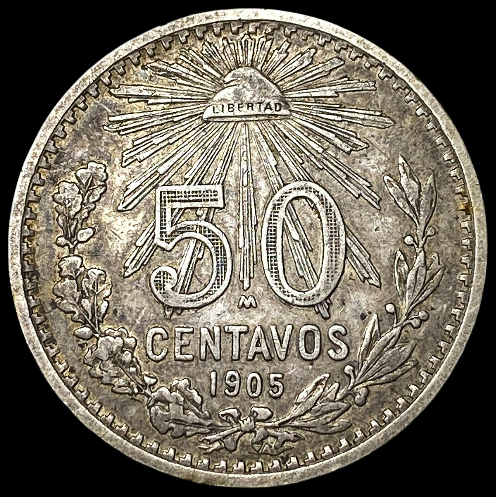1905 Mexico Silver 50 Centavos: 1905 Mexico Silver 50 Centavos