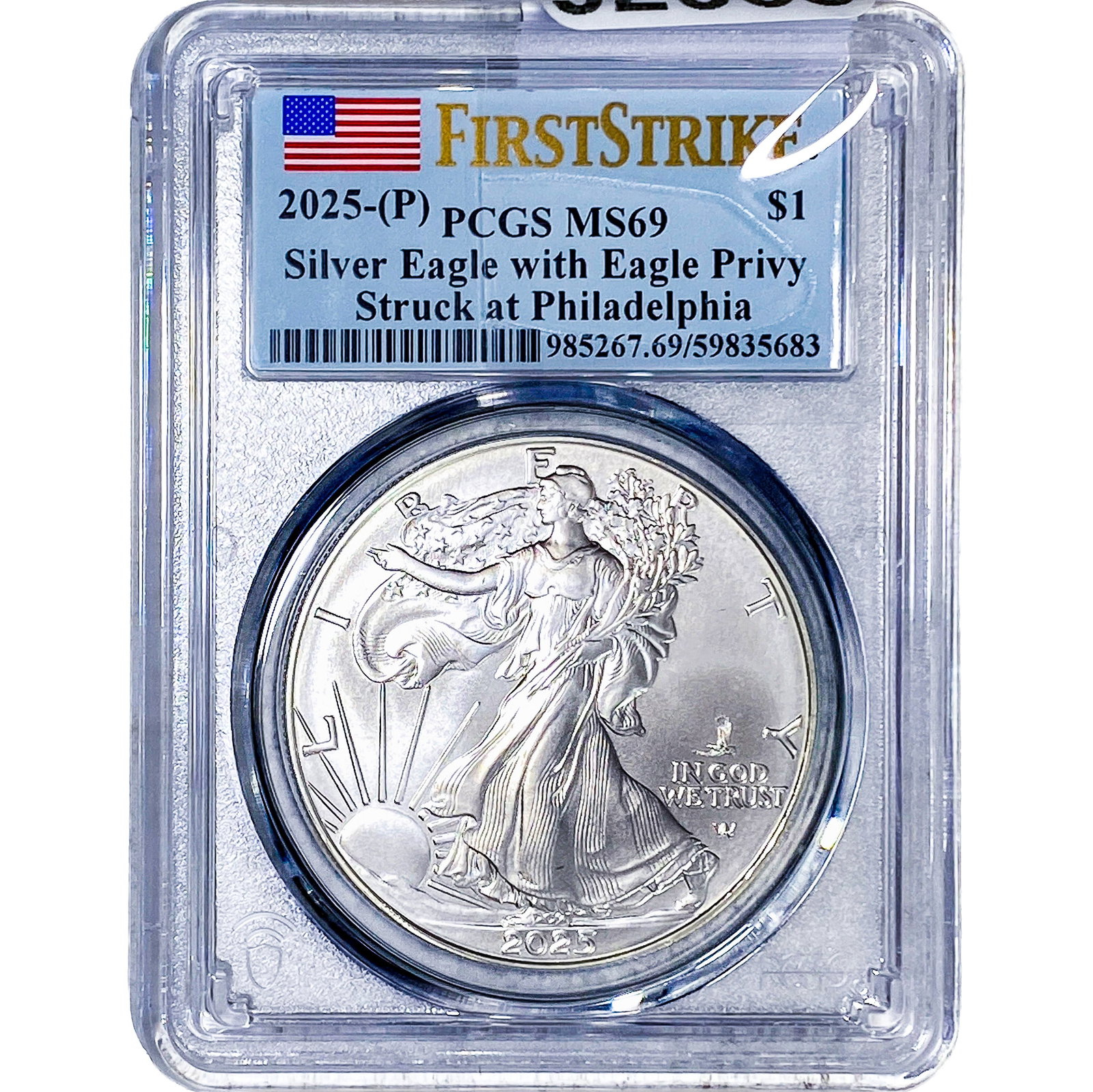 2025 Silver Eagle PCGS MS69: 2025 Silver Eagle PCGS MS69