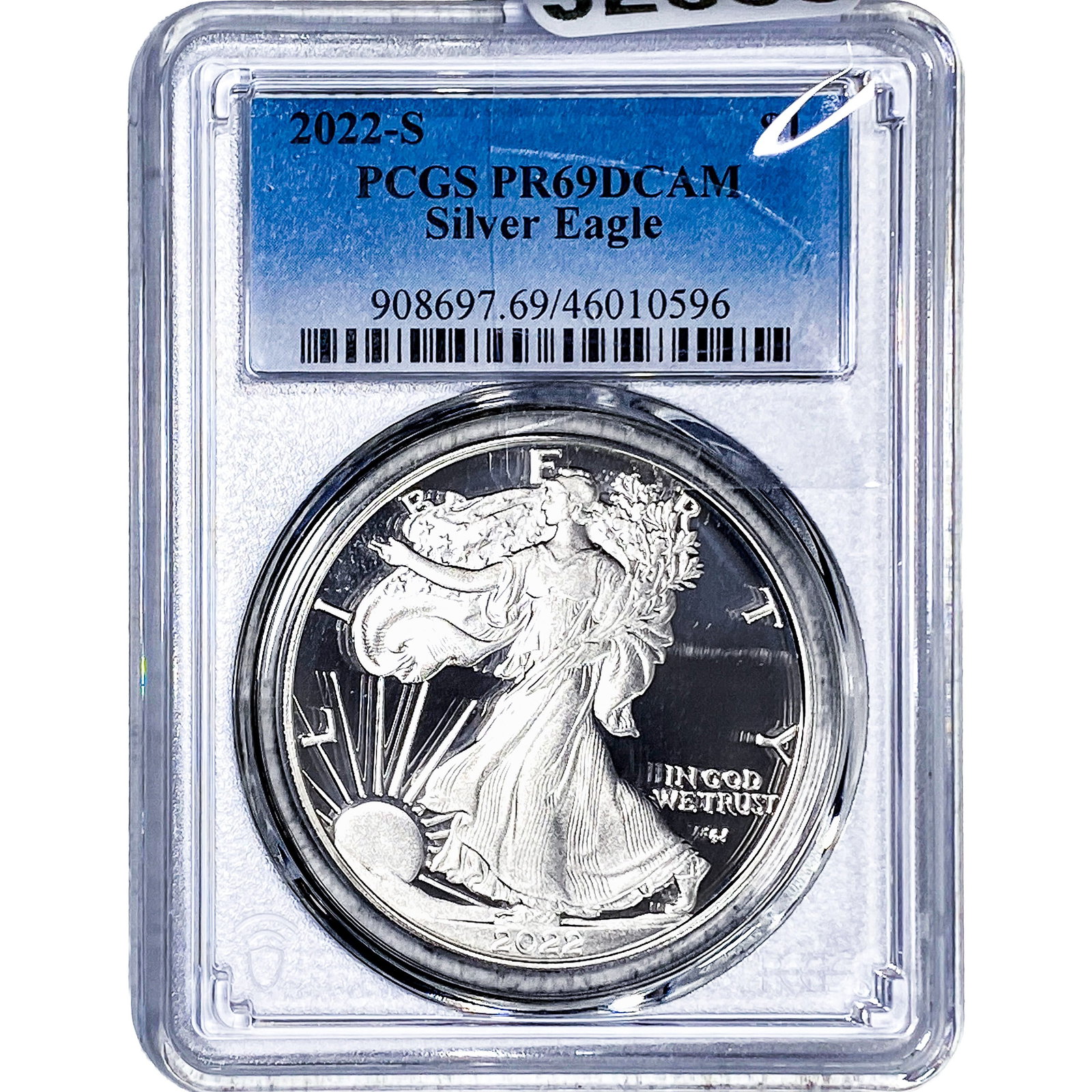2022-S Silver Eagle PCGS PR69 DCAM: 2022-S Silver Eagle PCGS PR69 DCAM