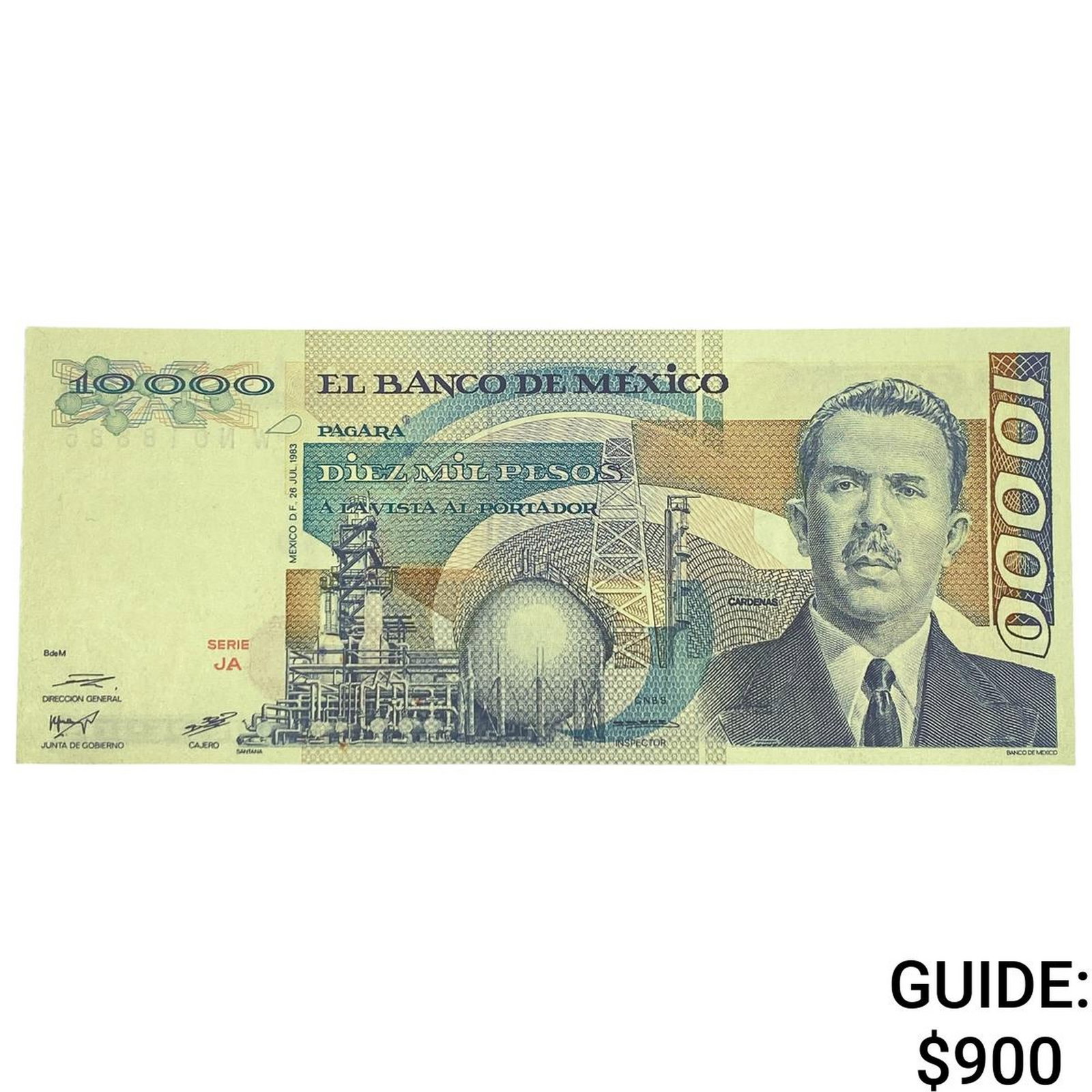1983 Bank of Mexico 10,000 Pesos: 1983 Bank of Mexico 10,000 Pesos