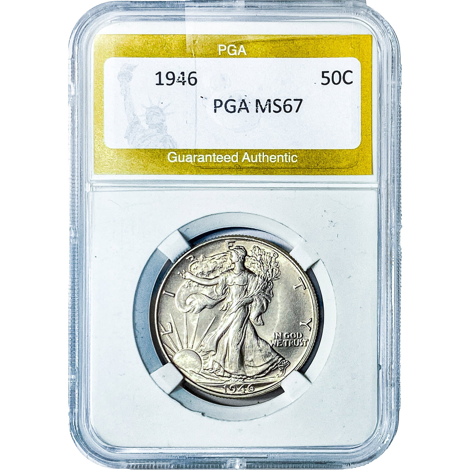 1946 Walking Liberty Half Dollar PGA MS67: 1946 Walking Liberty Half Dollar PGA MS67