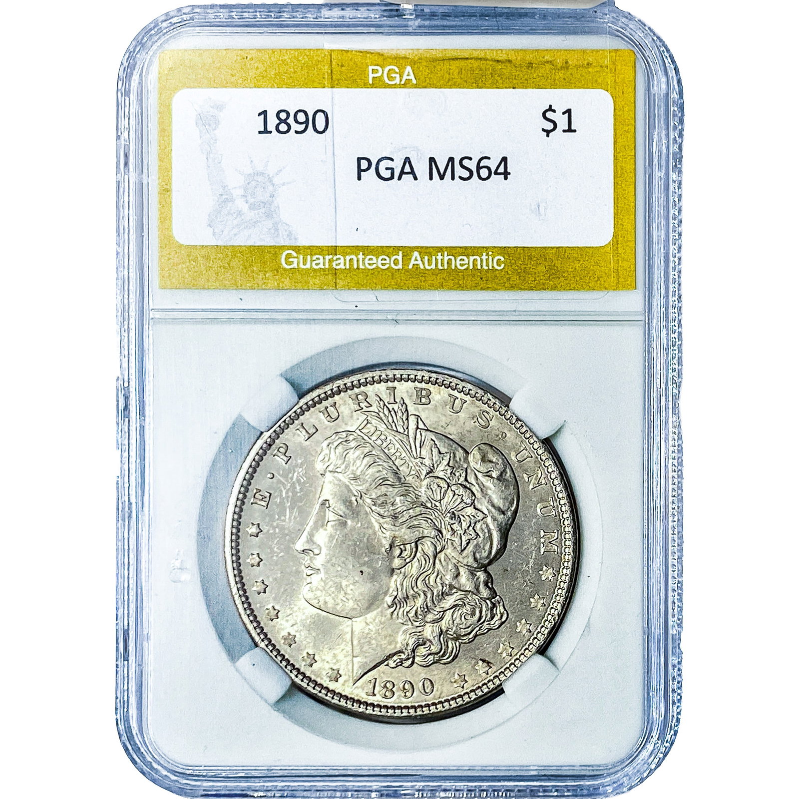 1890 Morgan Silver Dollar PGA MS64: 1890 Morgan Silver Dollar PGA MS64