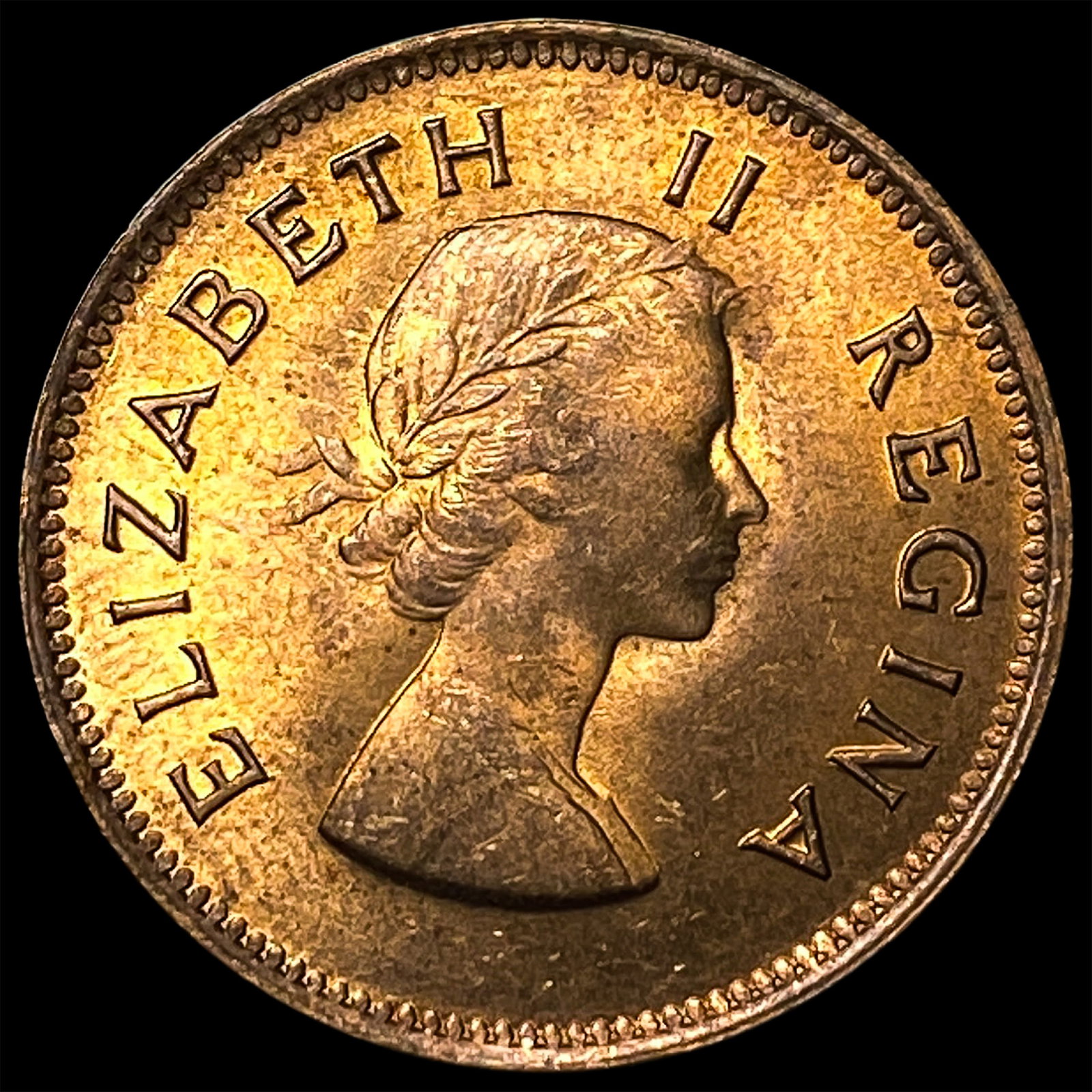 1957 South Africa Bronze 1/2 Penny: 1957 South Africa Bronze 1/2 Penny