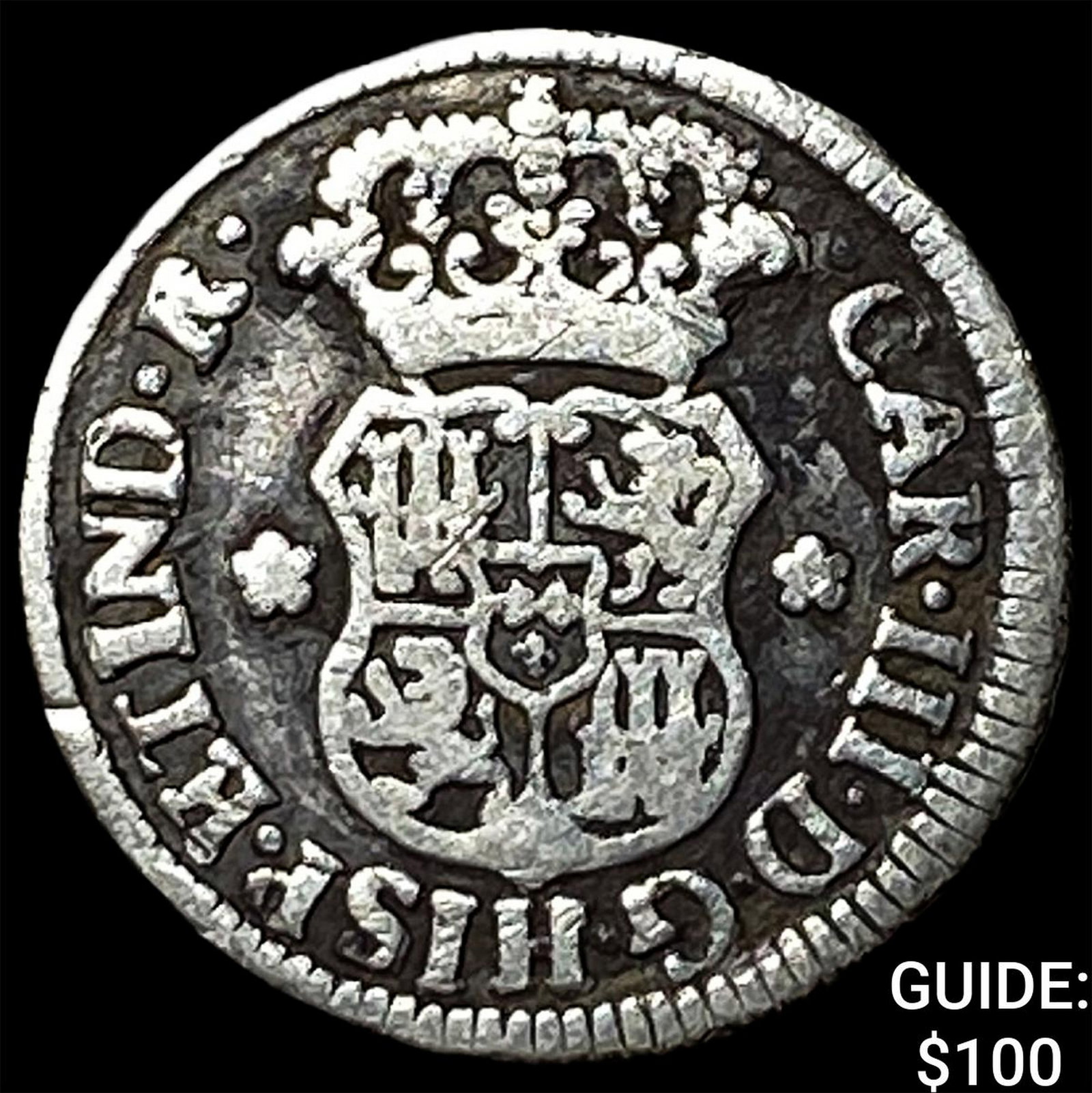 1769 Bolivia Potosi Silver 1/2 Real: 1769 Bolivia Potosi Silver 1/2 Real