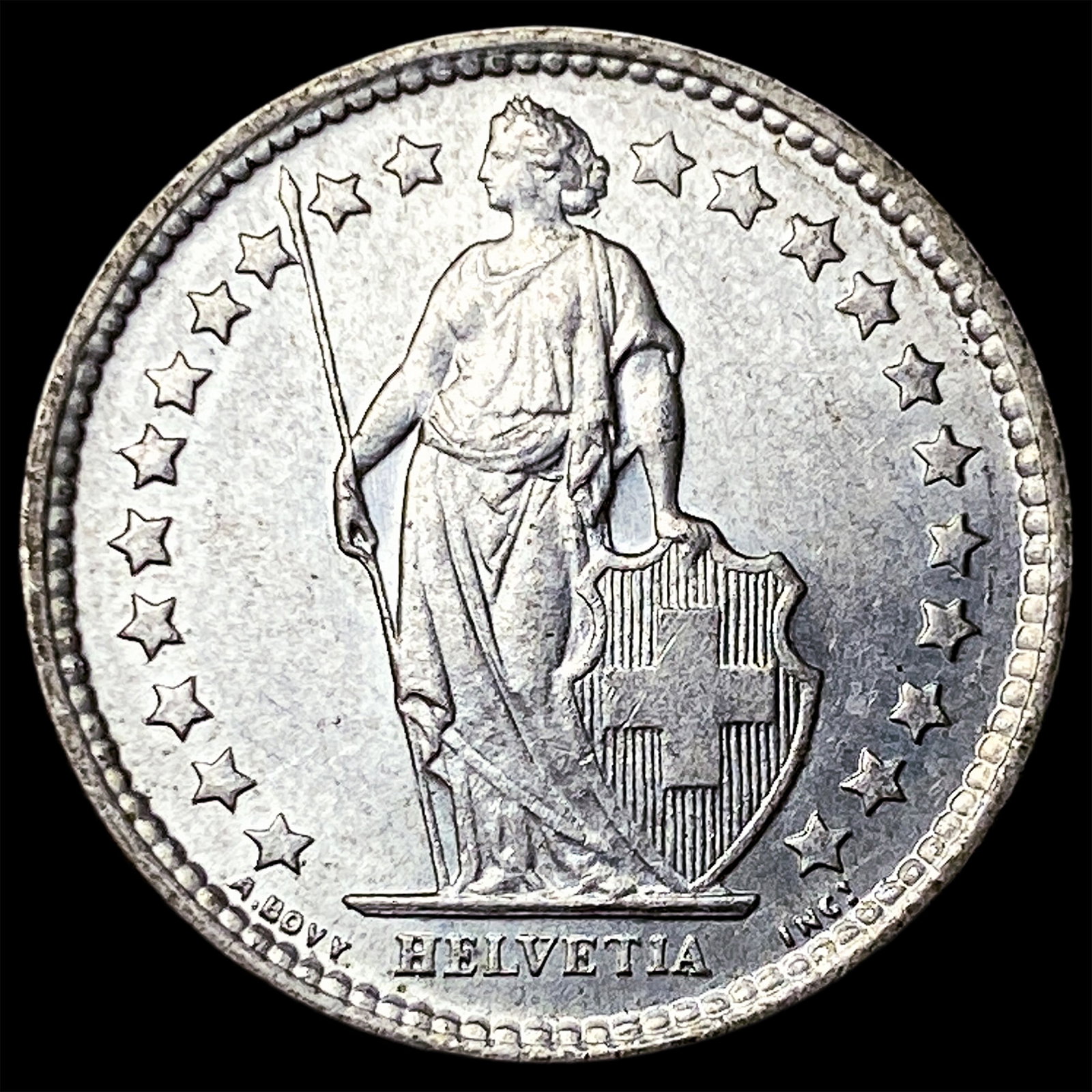 1957 Switzerland Silver 1/2 Franc: 1957 Switzerland Silver 1/2 Franc