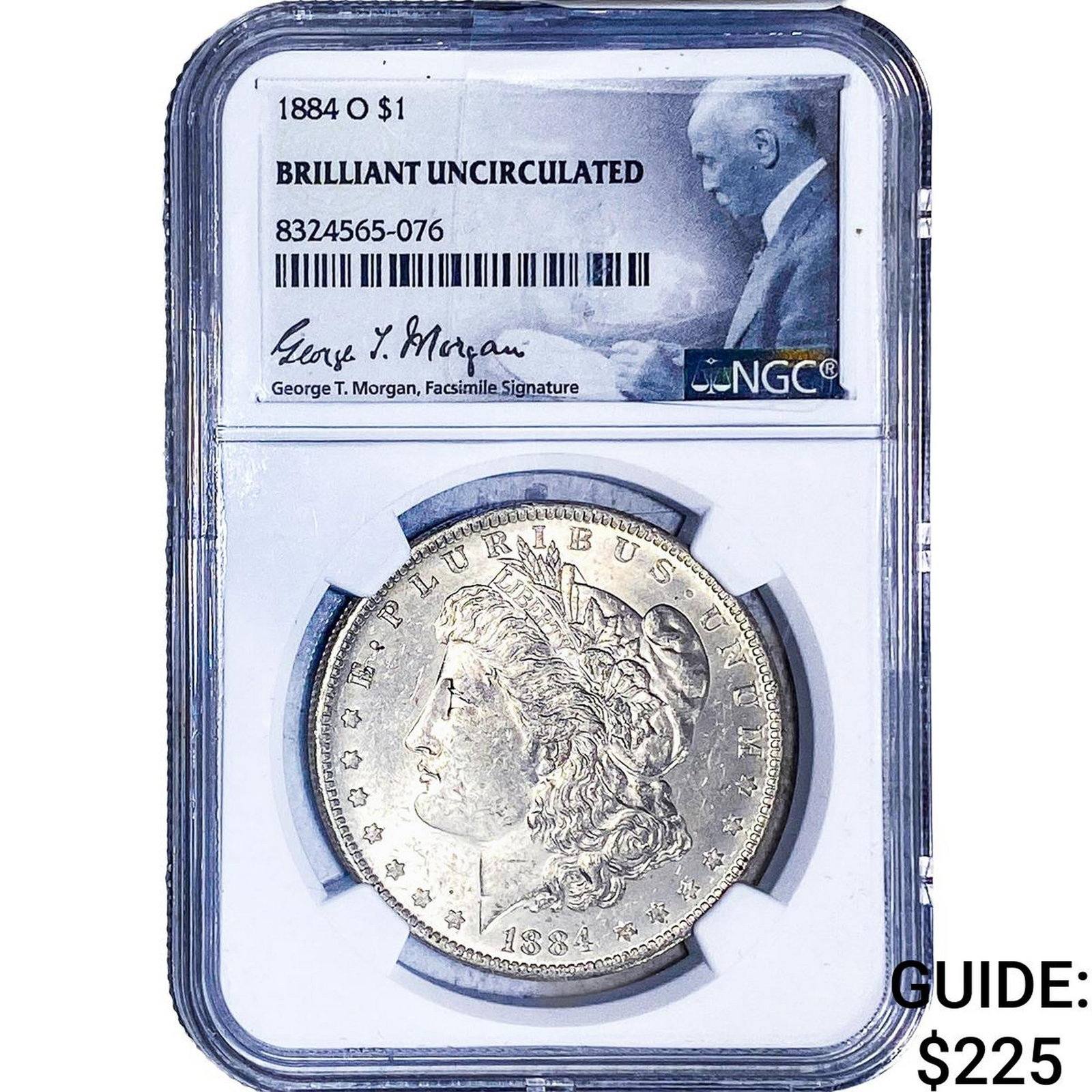 1884-O Morgan Silver Dollar NGC BU: 1884-O Morgan Silver Dollar NGC BU