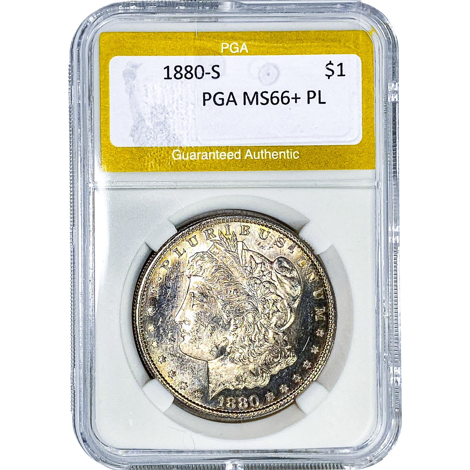 1880-S Morgan Silver Dollar PGA MS66+ PL: 1880-S Morgan Silver Dollar PGA MS66+ PL