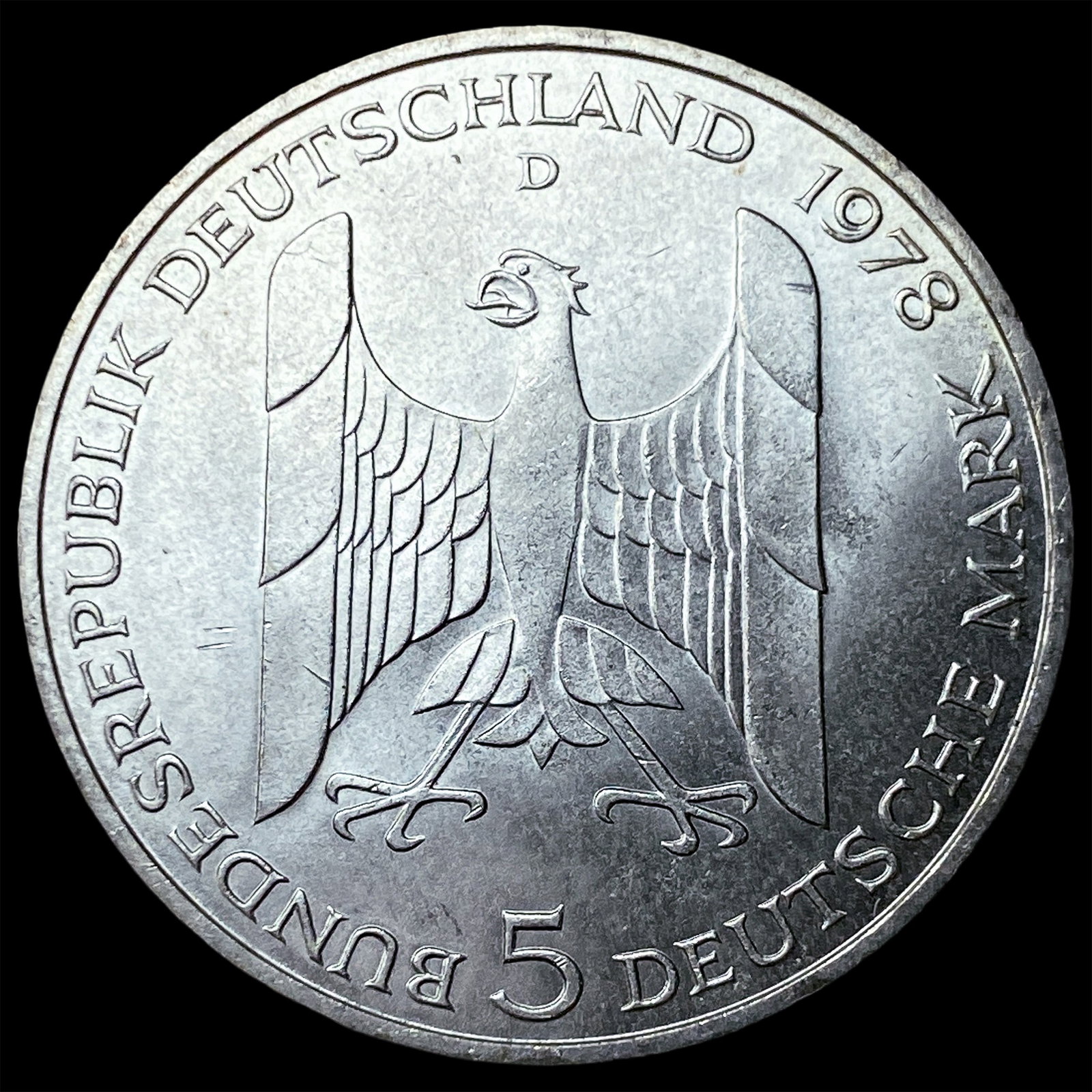 1978D Germany Silver 5 Mark - 2