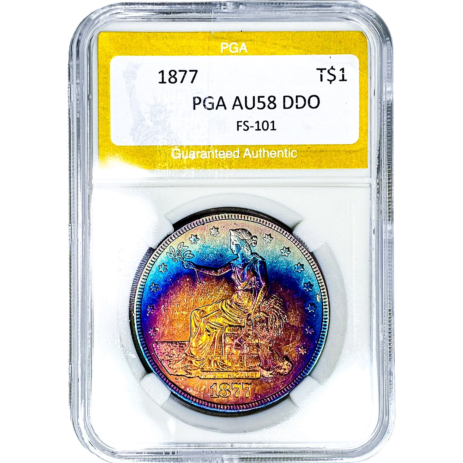 1877 Silver Trade Dollar PGA AU58 DDO: 1877 Silver Trade Dollar PGA AU58 DDO