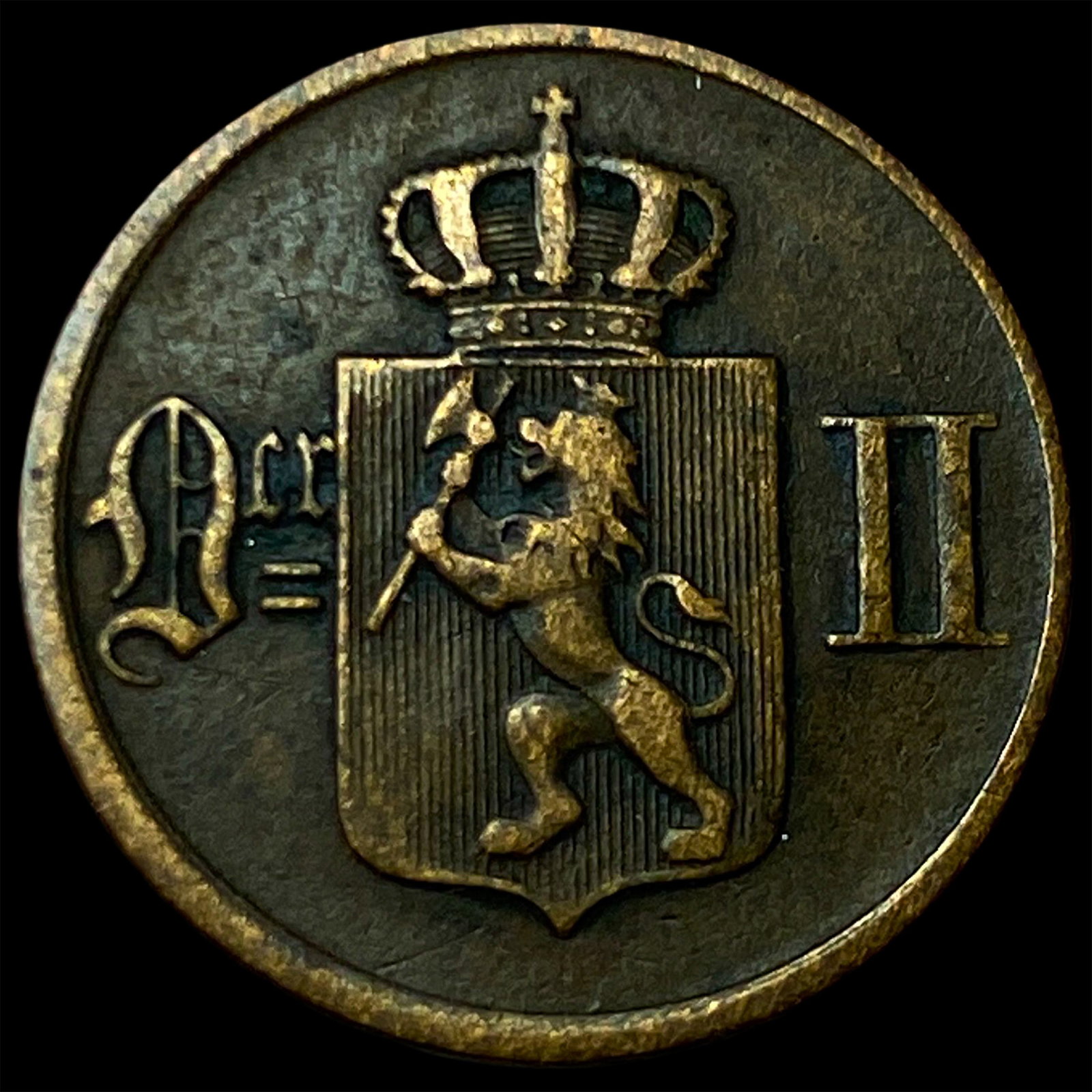 1876 Norway Bronze 1 Ore: 1876 Norway Bronze 1 Ore